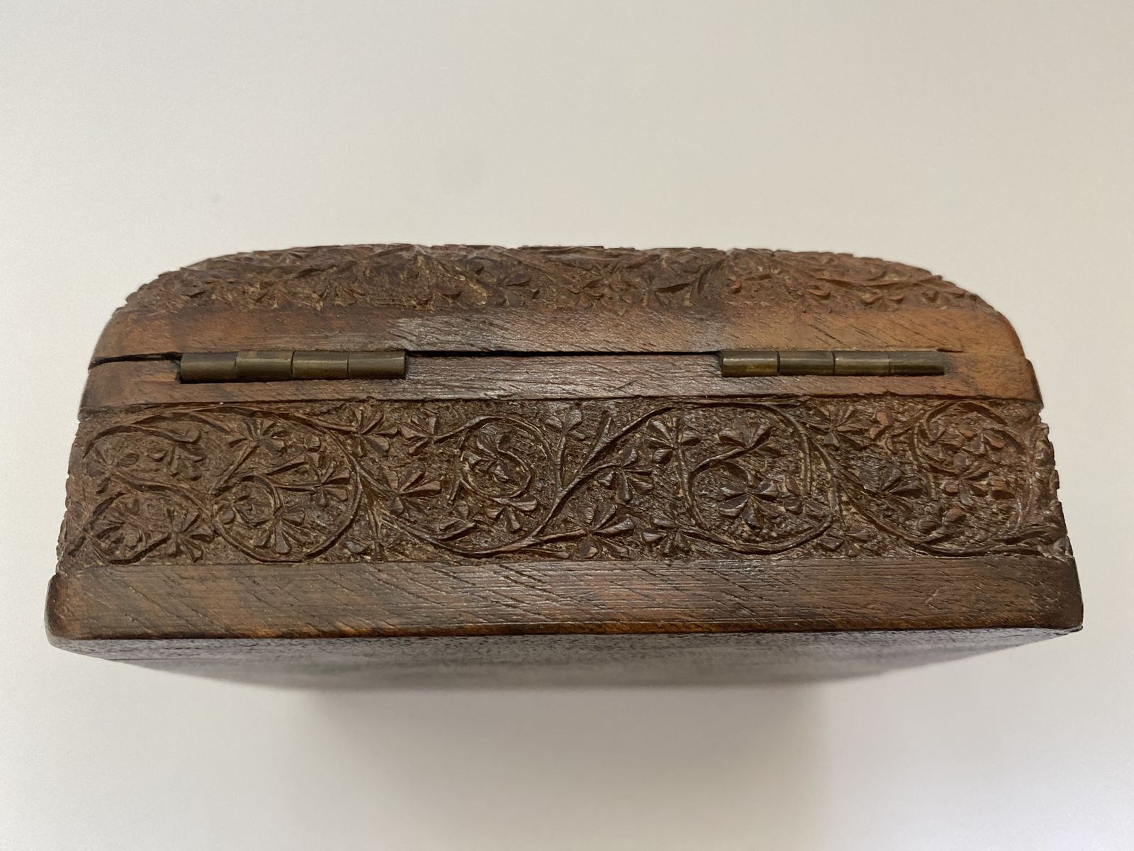 Antique, Victorian, Anglo Indian, Intricately Hand Carved Sandalwood Box photo vintage