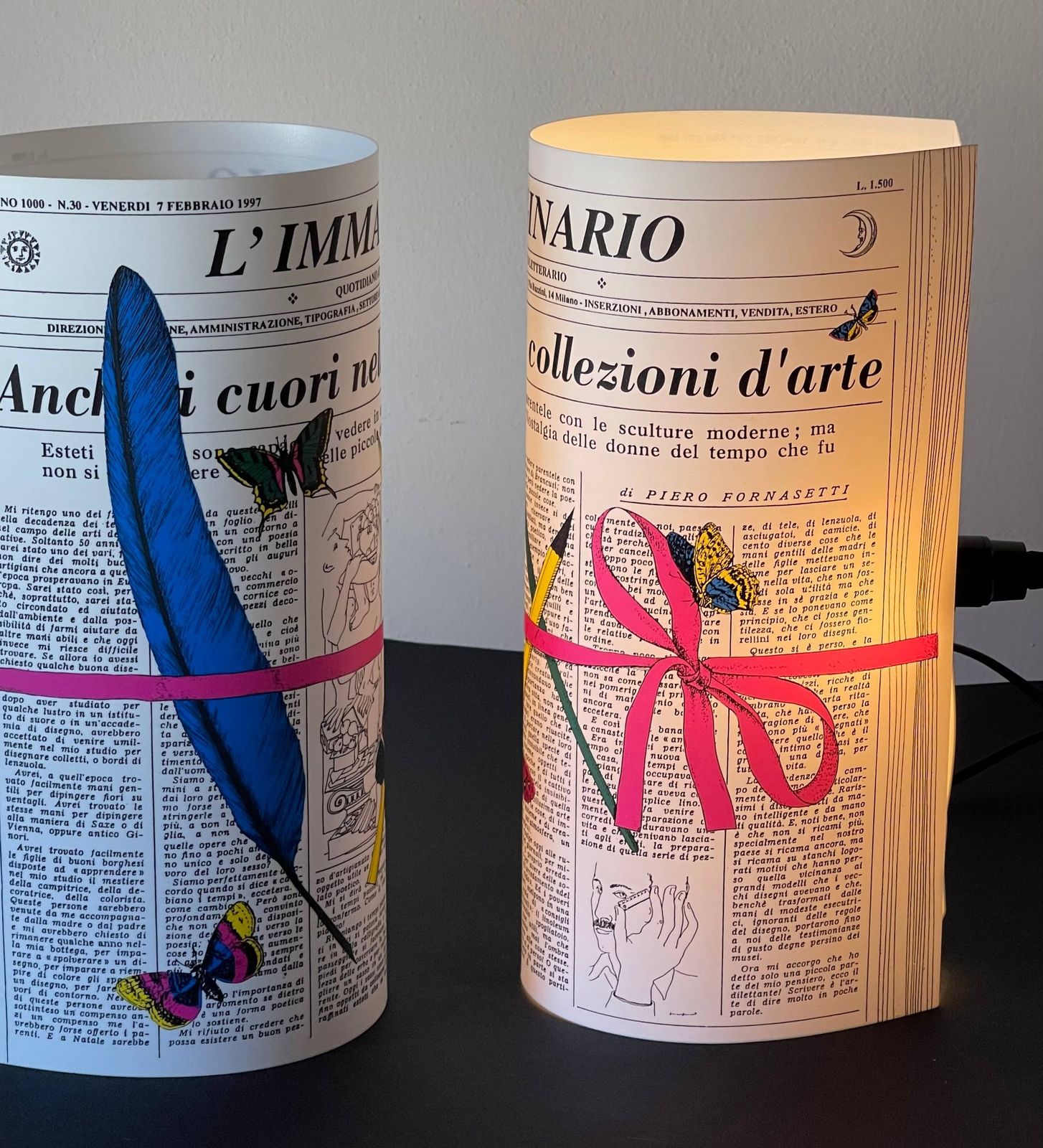 Pair Of "L'immaginario" Table Lamps By Fornasetti photo buy
