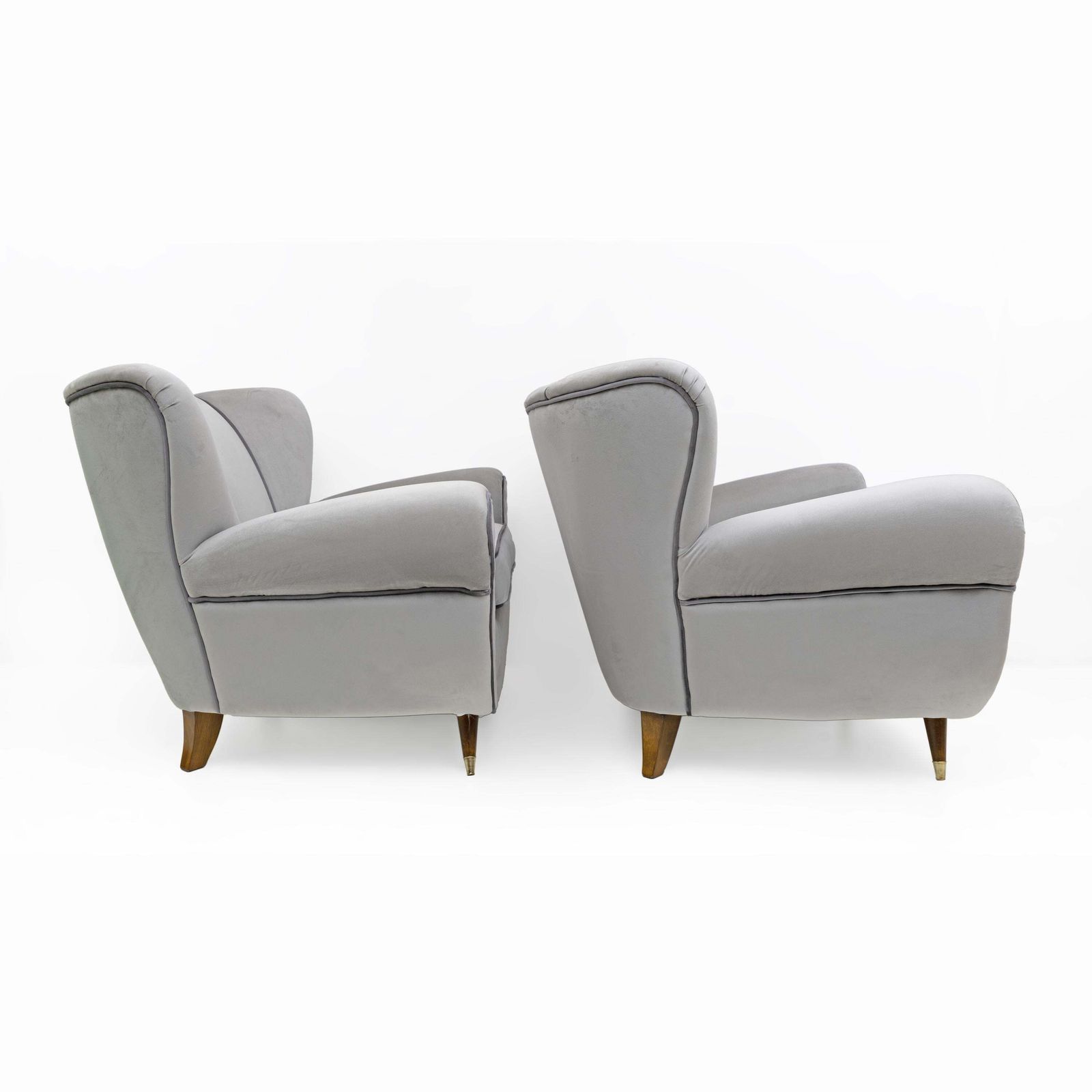 Attributed Guglielmo Ulrich Art Deco Italian Velvet Armchairs, 1940s, Pair photo buy