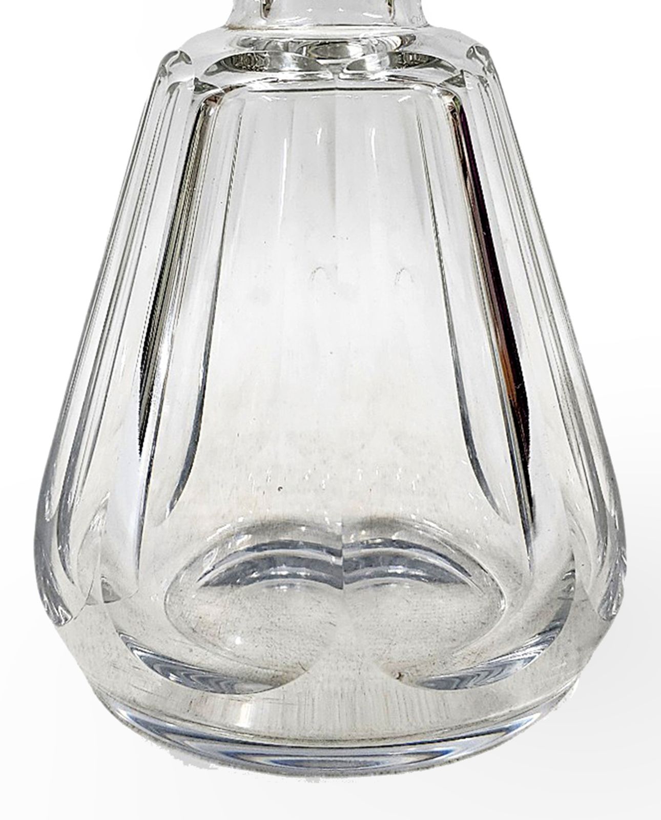 Mid 20th Century Modern Cut Crystal/Glass Decanter With Stopper Stamped By Baccarat, France photo vintage