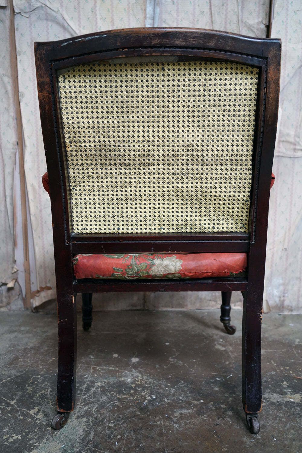 photo for sale A Regency/William IV Period Mahogany Campaign & Silk Upholstered Armchair C.1825 37