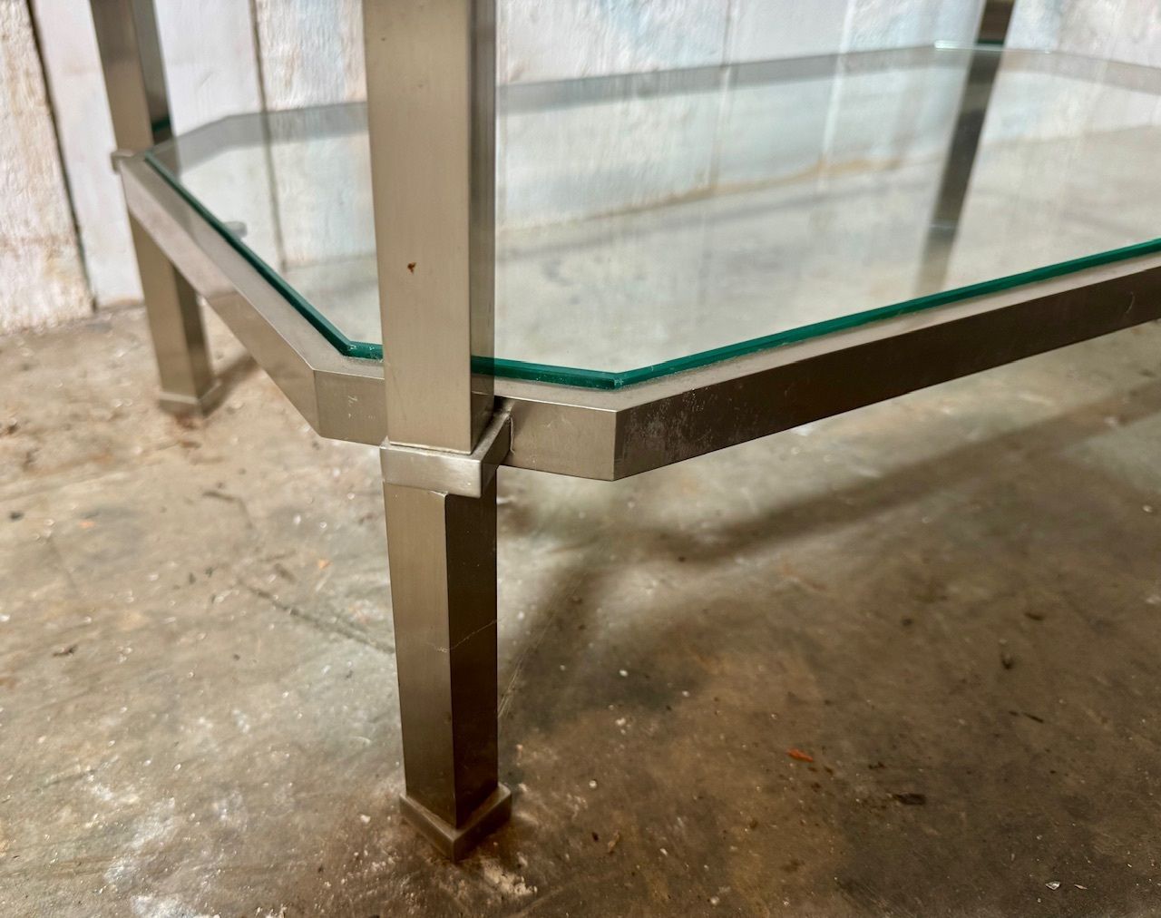 photo vintage Quality French Mid Century Chrome Occasional Table