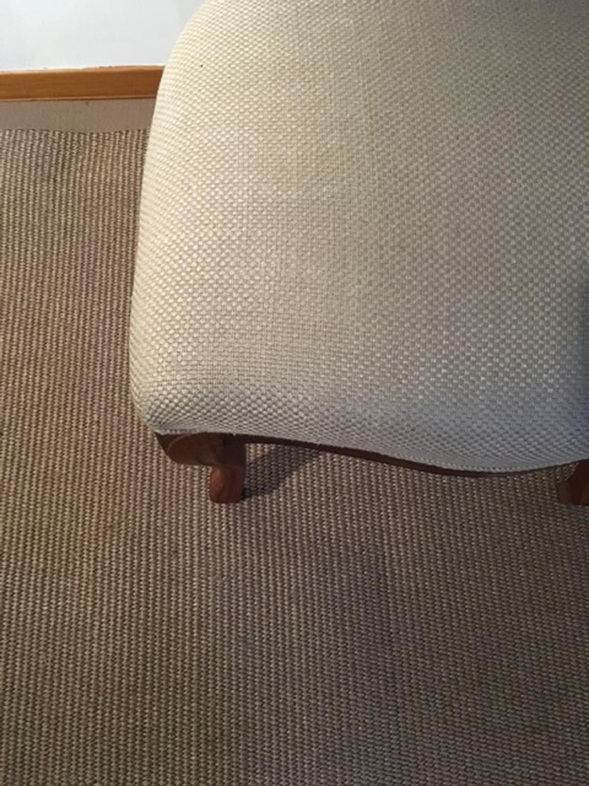 1990 Italy Post Modern Set 4 Chairs In Walnut And Linen photo Furniture