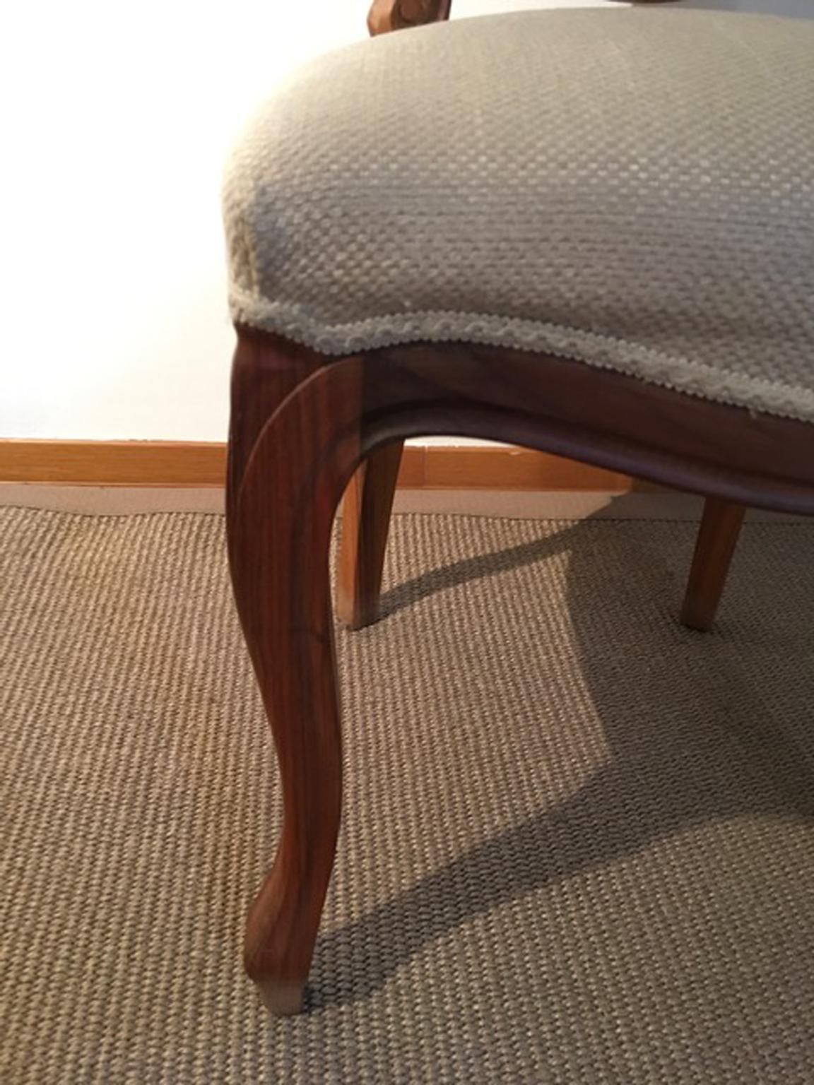 1702.0 1990 Italy Post Modern Set 4 Chairs In Walnut And Linen photo