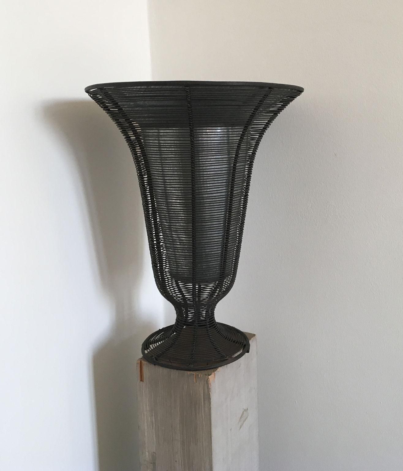 France Iron Wire Minimalist Vase And Planter Bowl photo vintage