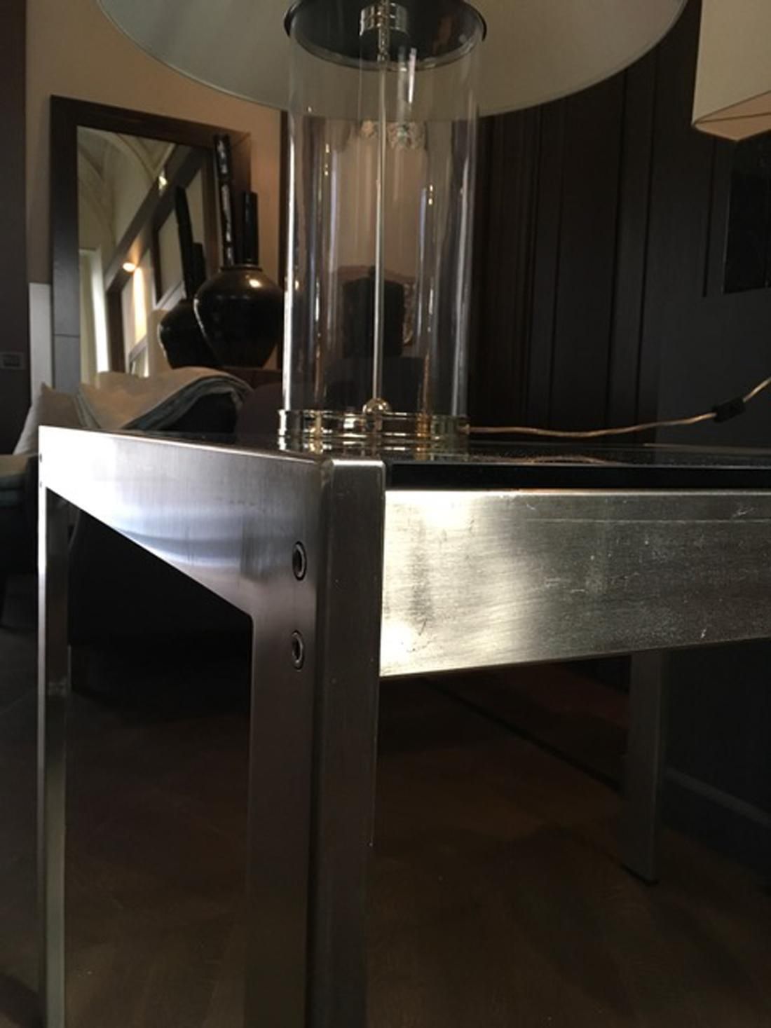 Italy Mid 20th Century Modern Steel Crystal Desk photo vinterior