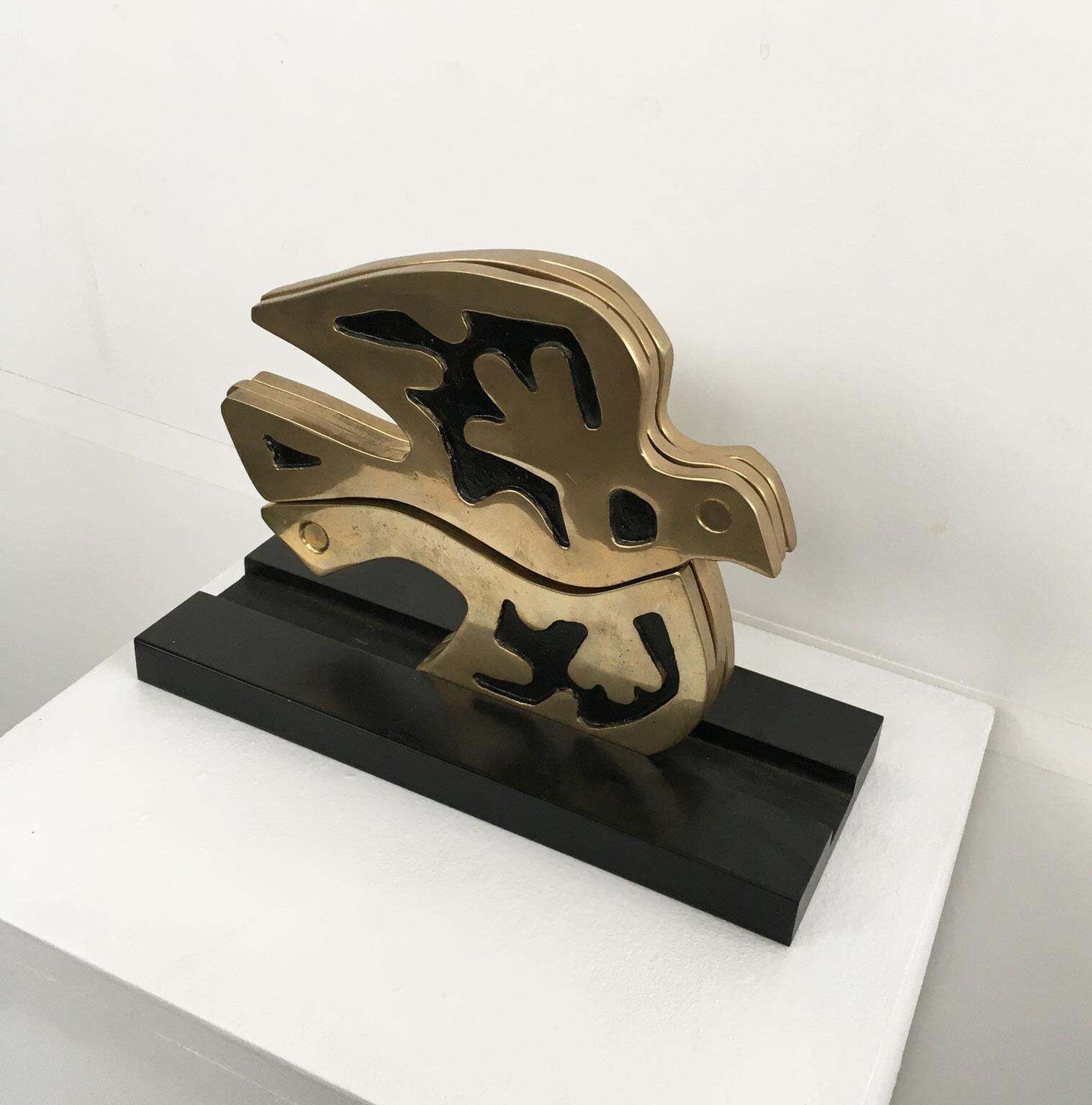 photo for sale 1980 Italy Abstract Bronze Sculpture Bruno Chersicla  Colomba Dove