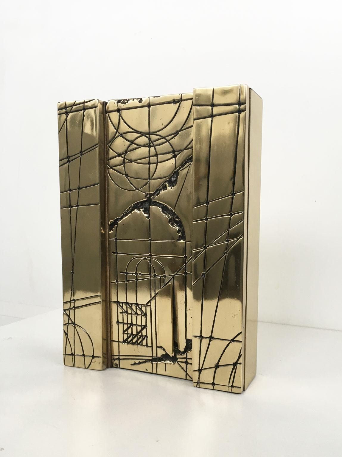 photo for sale 1980 Italy Bronze Abstract Sculpture Walter Valentini Città Del Sole