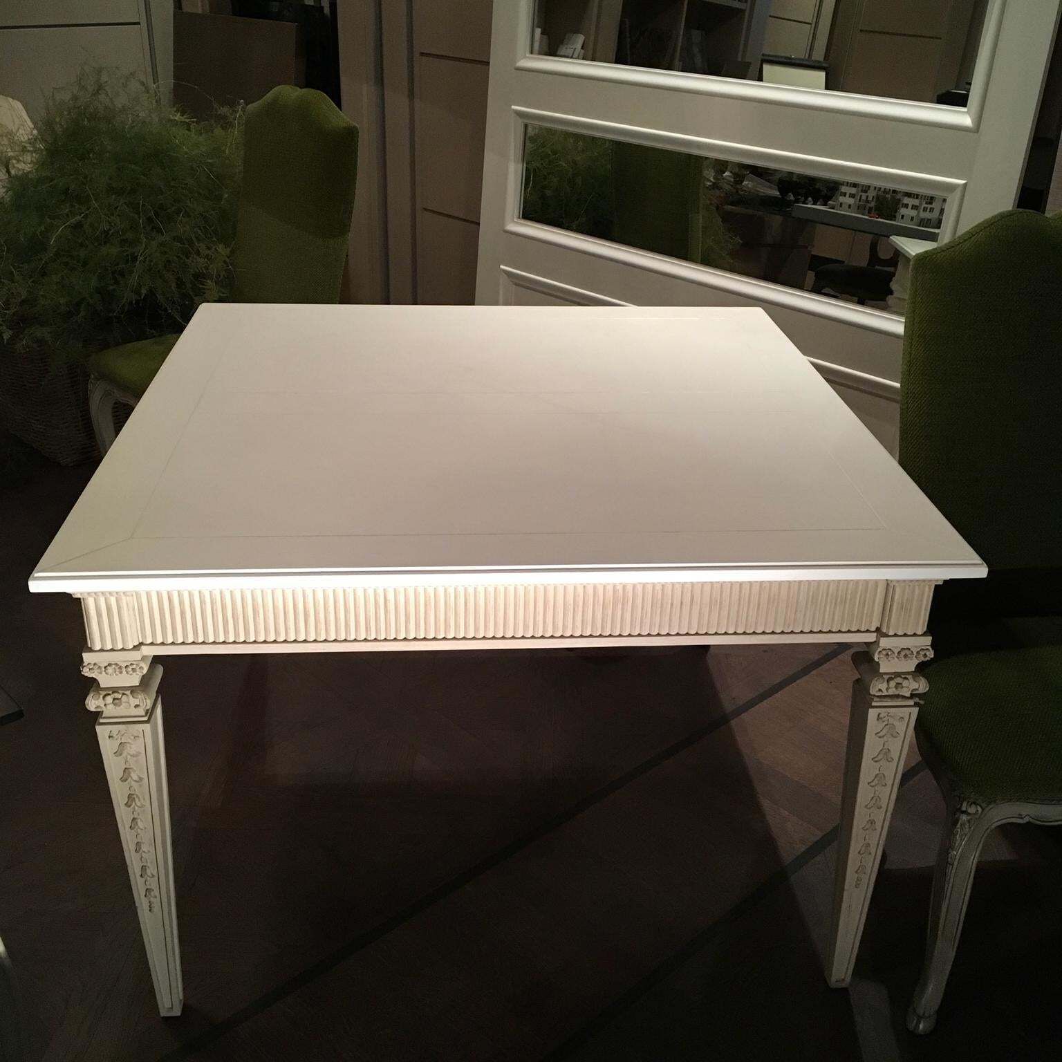 France French Provincial Style White Lacquered Wooden Dining Table photo Furniture