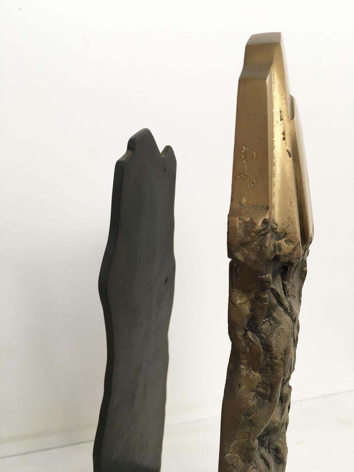 photo vintage 1979 Italy Post Modern Graziano Pompili Abstract Bronze Sculpture