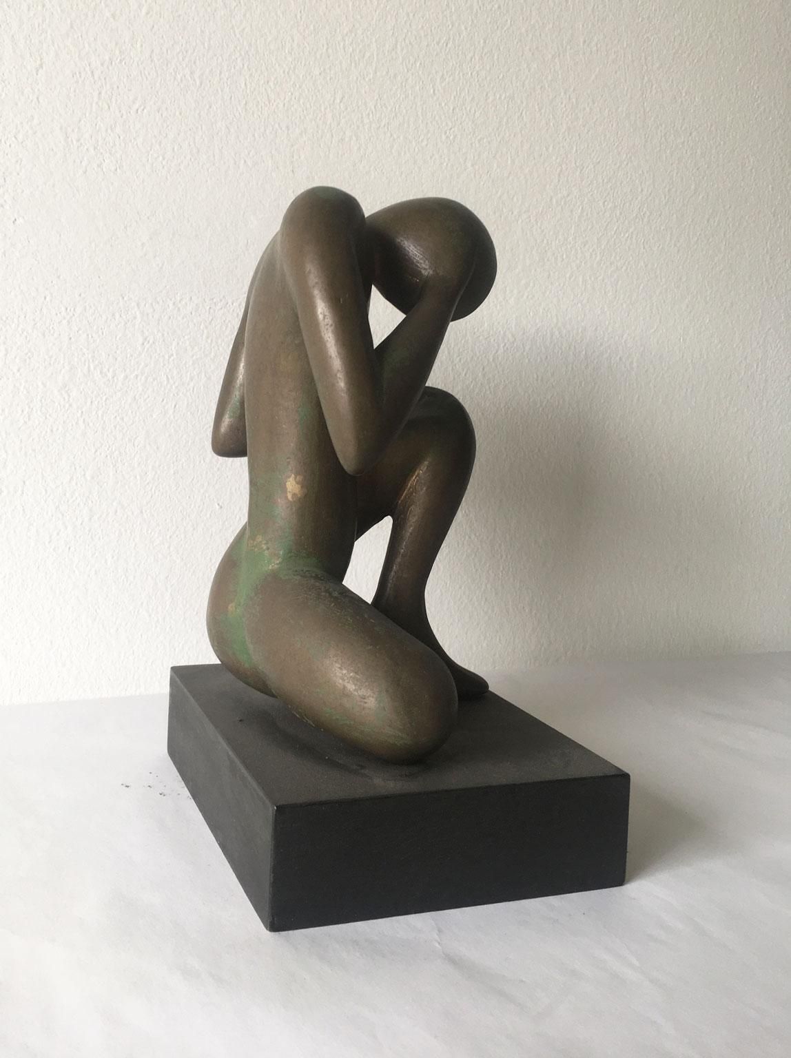 photo vinterior 1969 Italy Abstract Bronze Sculpture Andrea Picini Bintou
