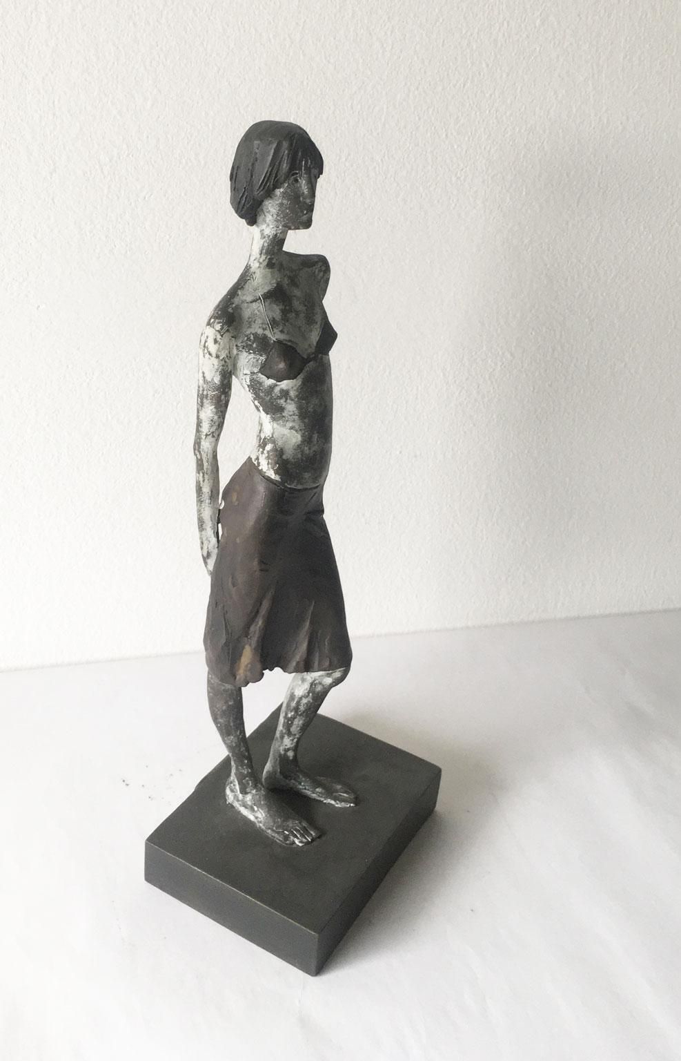 Italy Cast Lost Wax Woman Figurine Bronze Sculpture By Aron Demetz Guardando photo buy