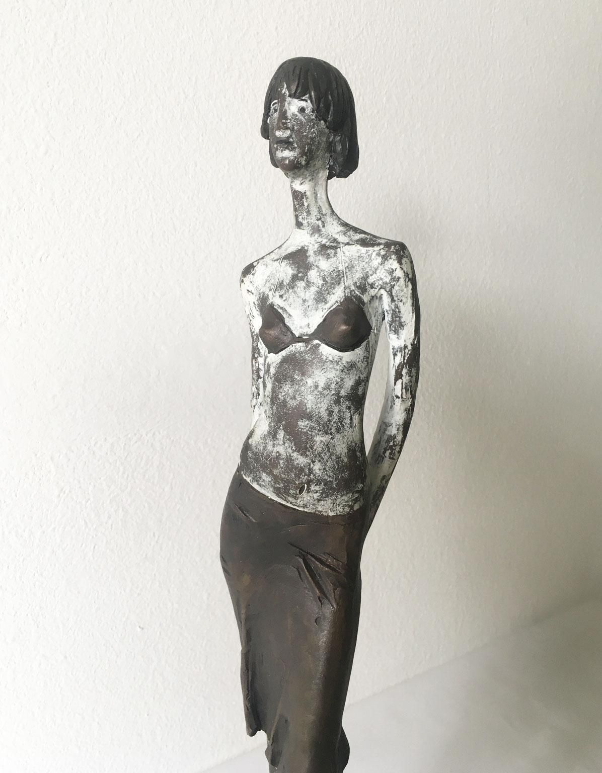 photo furniture Italy Cast Lost Wax Woman Figurine Bronze Sculpture By Aron Demetz Guardando