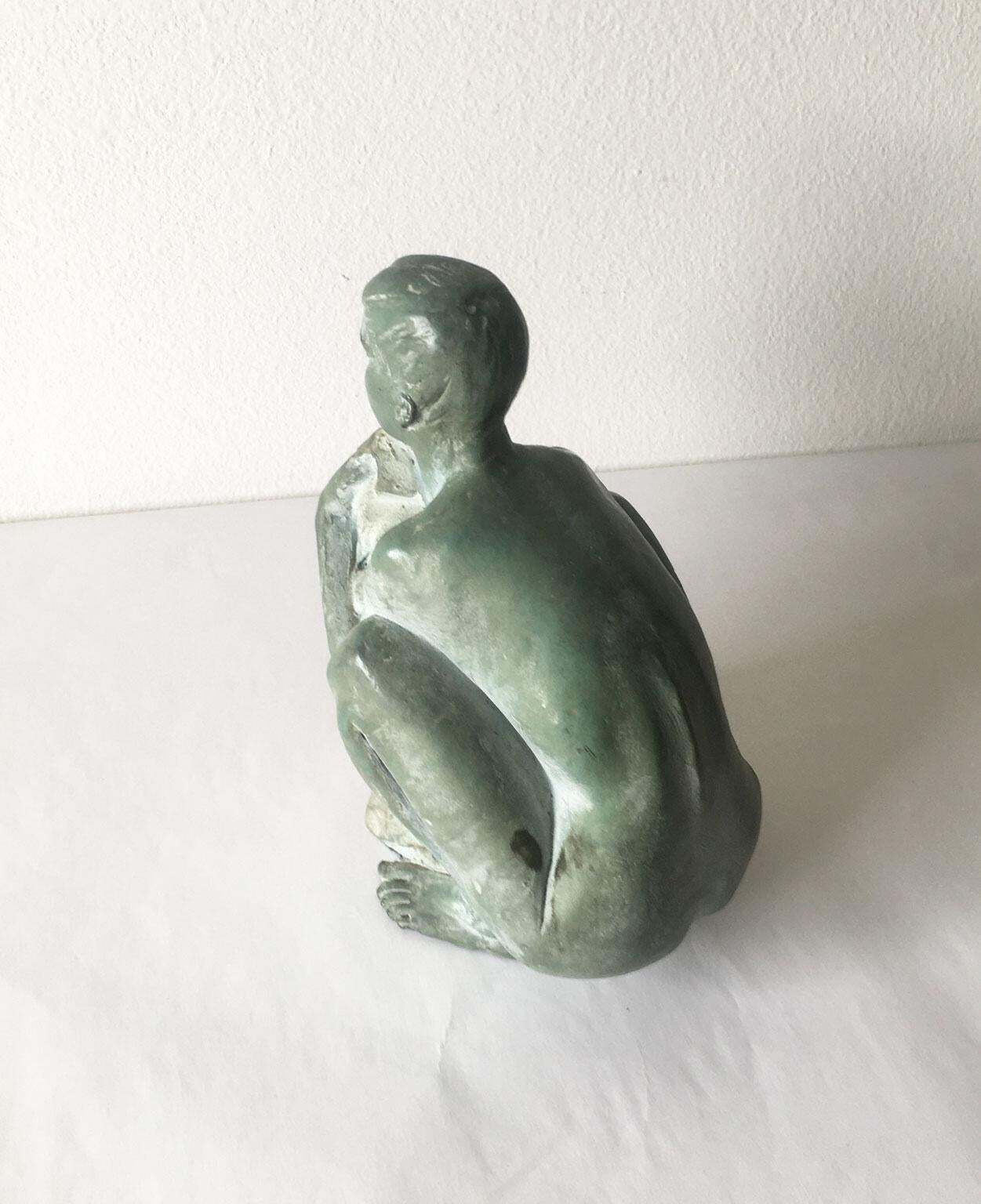 photo vinterior 1995 Italy Bronze Sculpture By Giuseppe Bergomi Davanti Al Mare