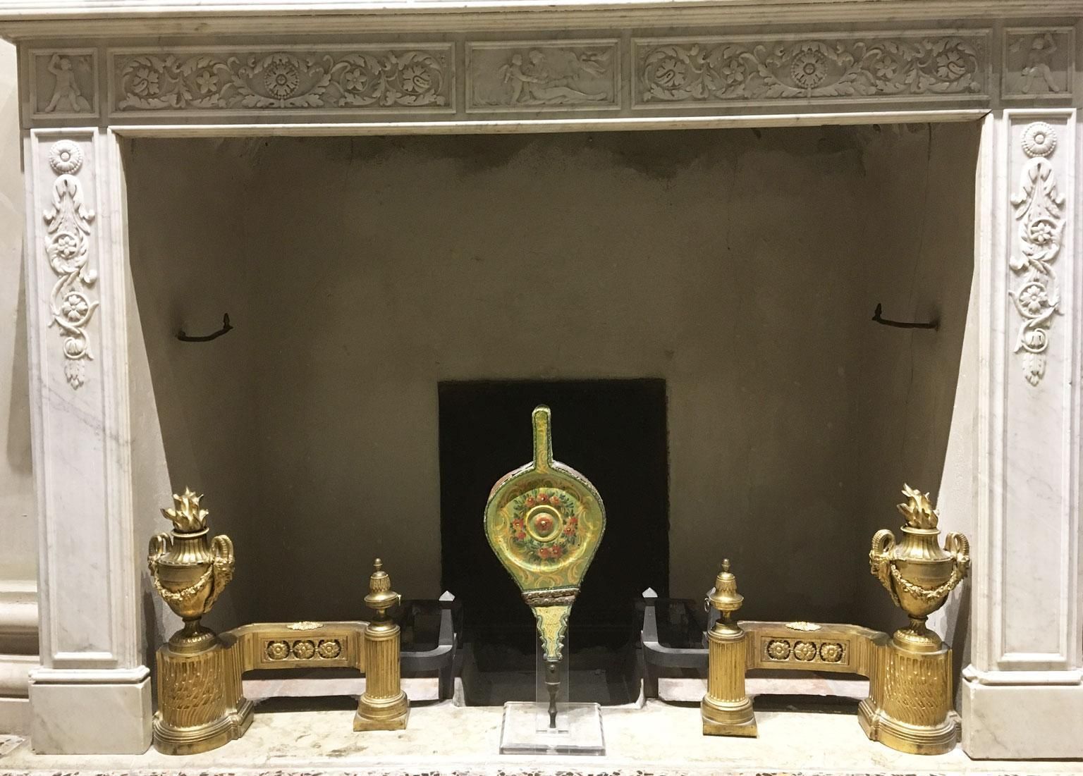 17040.0 1750 Venezia Italy Green Lacquered Wooden Fireplace Bellows With Flowers photo