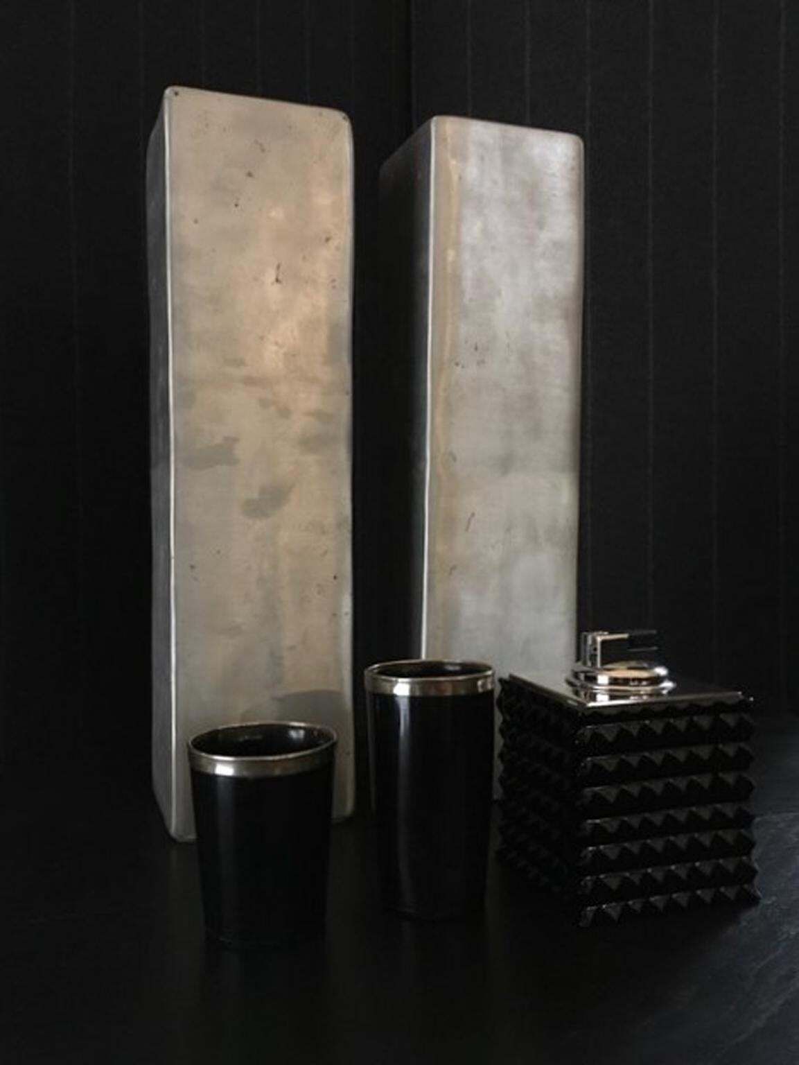 Africa Organic Modern Pair Of Cast Lost Wax Aluminum Vases photo 1531.0
