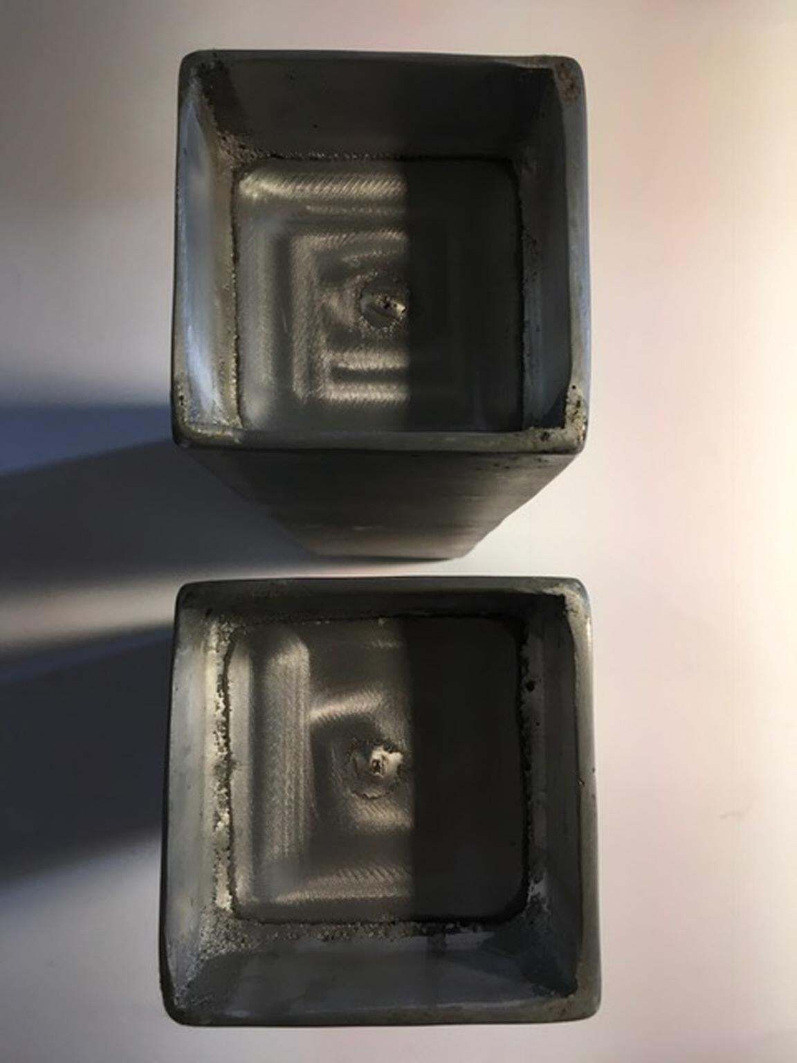 photo vintage Africa Organic Modern Pair Of Cast Lost Wax Aluminum Vases