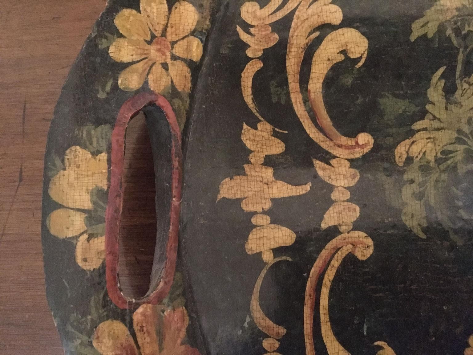 photo vinterior 1750 Venezia Italy Green Lacquered Wooden Tray With Chinese Figures