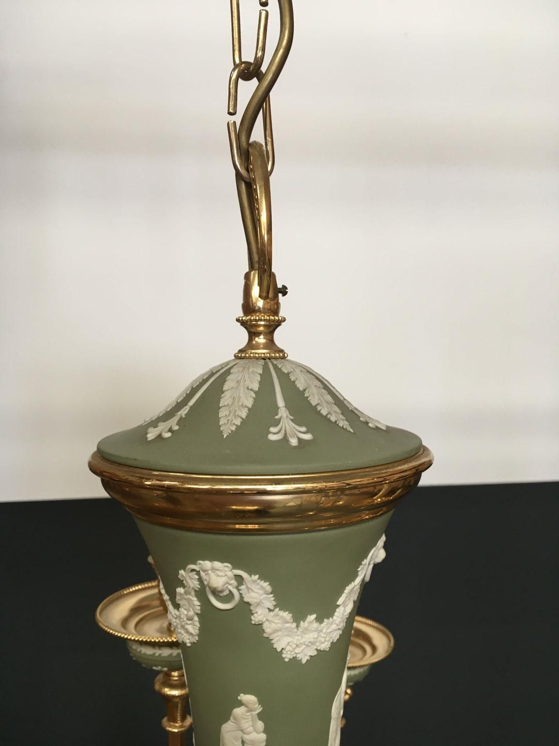 1970 Italy Hollywood Regency Style Green Porcelain And Brass Chandelier 9 Lights photo Lighting