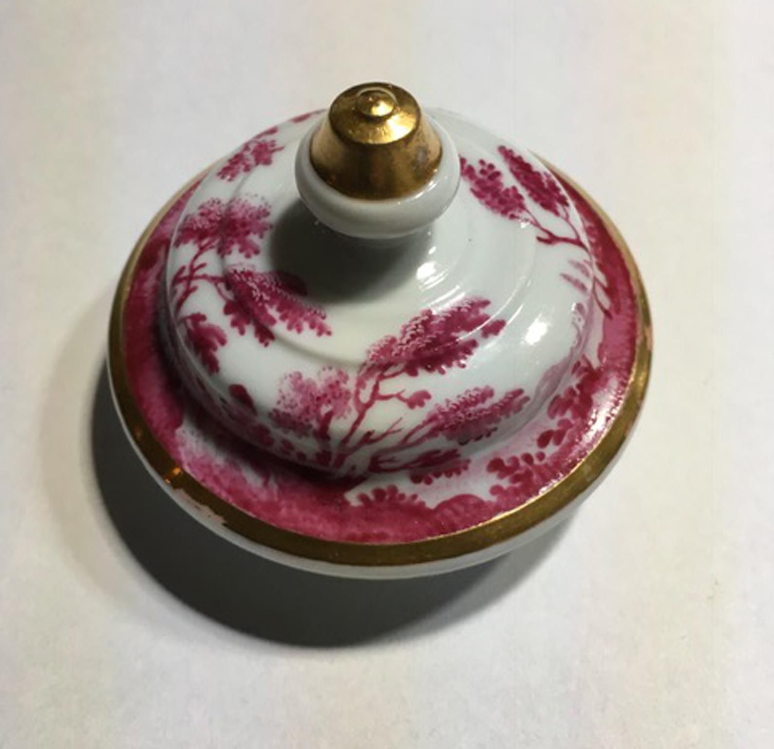 1871.0 Italy Richard Ginori Mid 19th Century Porcelain Tea Pot Pink Landscape photo