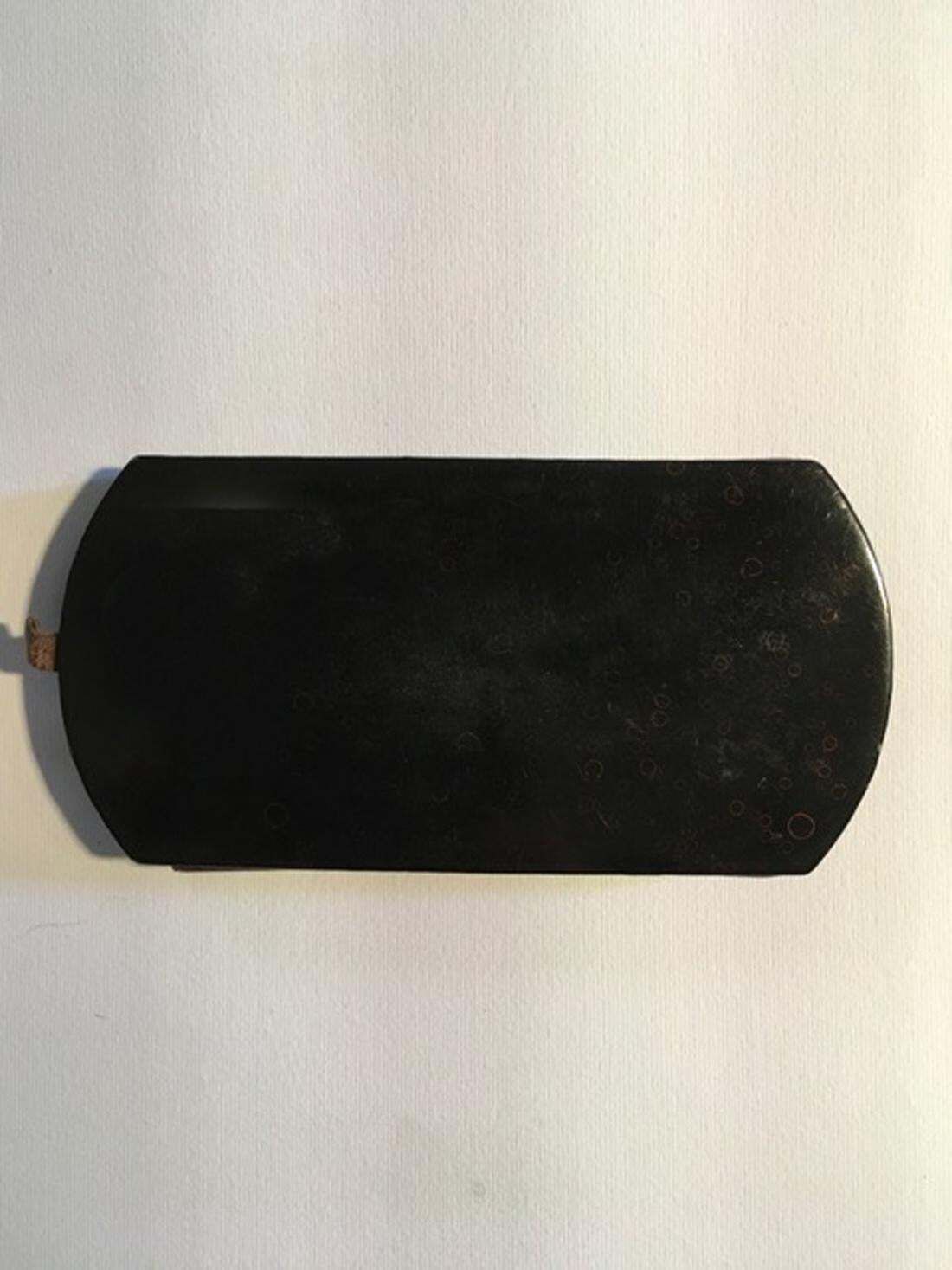 723.0 Mid 19th Century Decorative Lacquered Wooden Tobacco Snuff Box Black photo