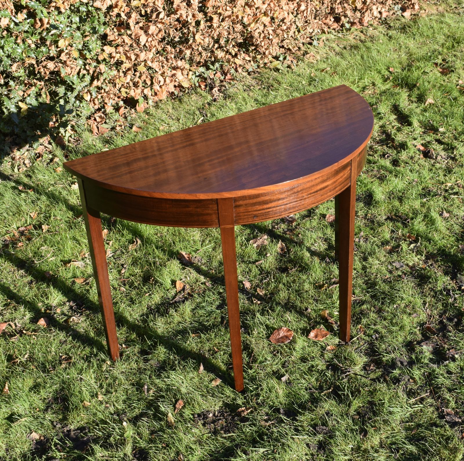Georgian Mahogany Demi Lune Table photo vintage