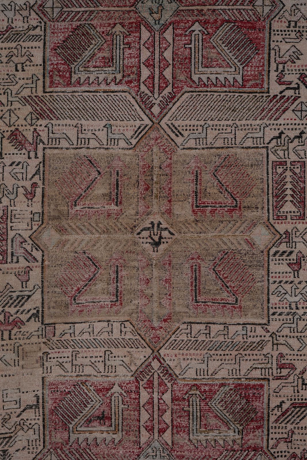 Vintage Animal Pattern Soumac Kilim Rug 4'' X 6' photo buy