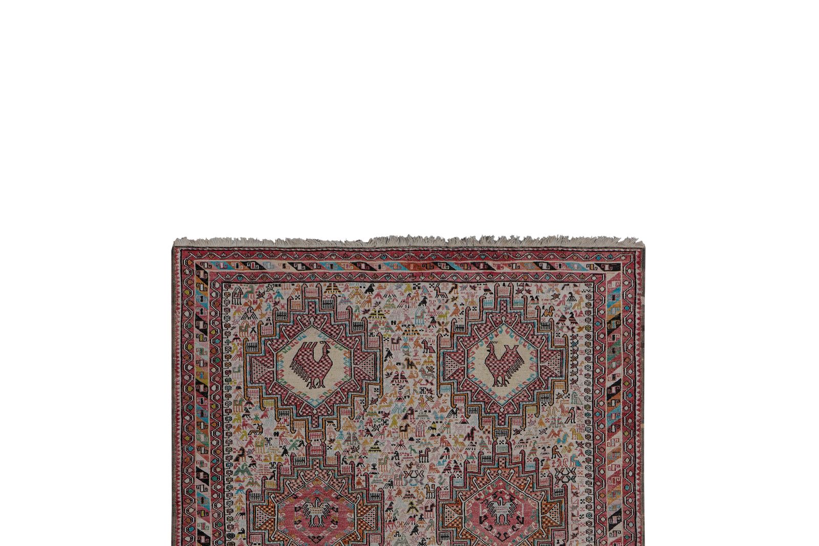 Soumac Kilim Pictorial Animals Rug 4'' X 6'4'' photo 522.0
