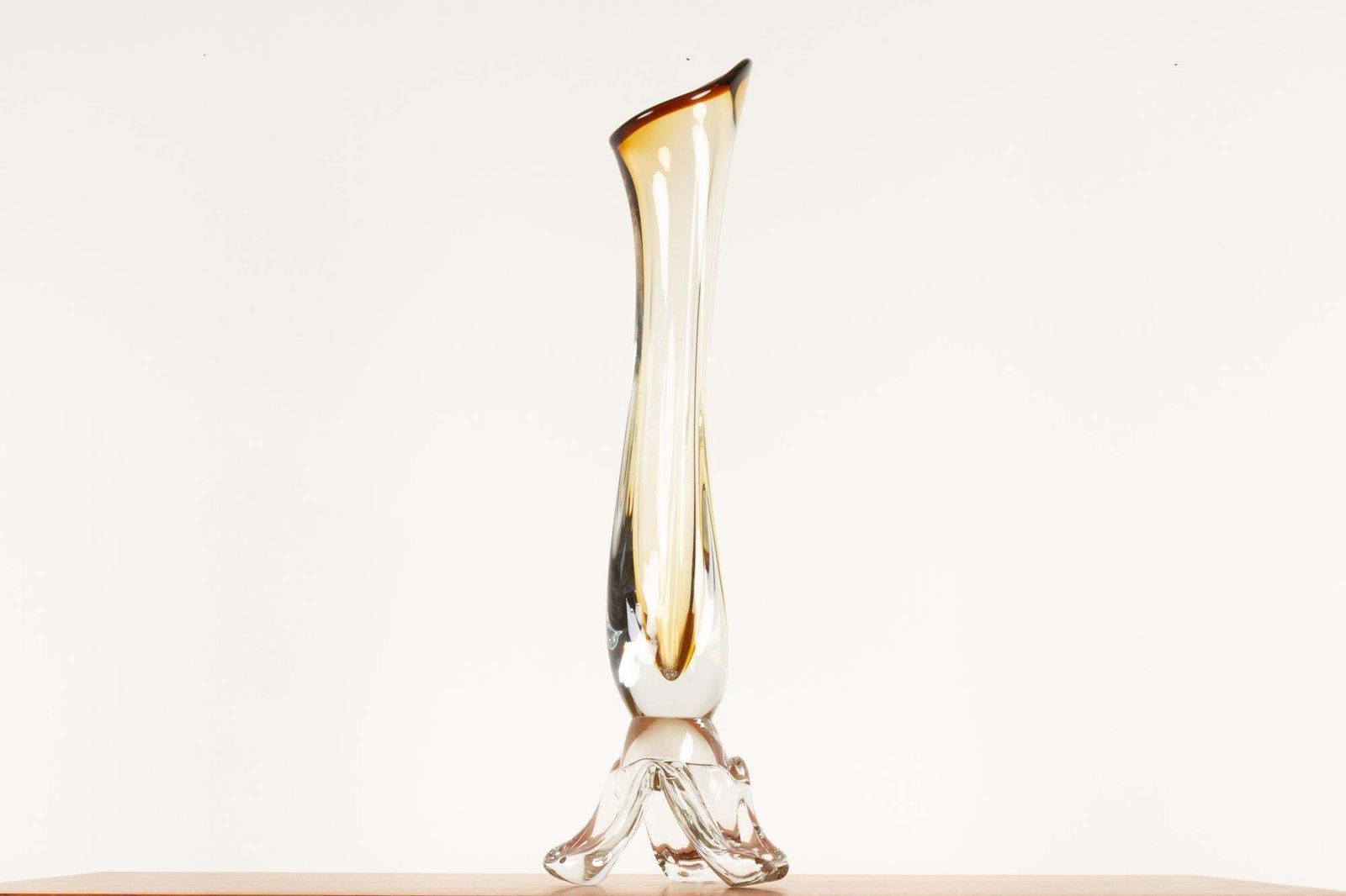 Tall Vintage Swedish Glass Vase, Mid 20th Century photo furniture