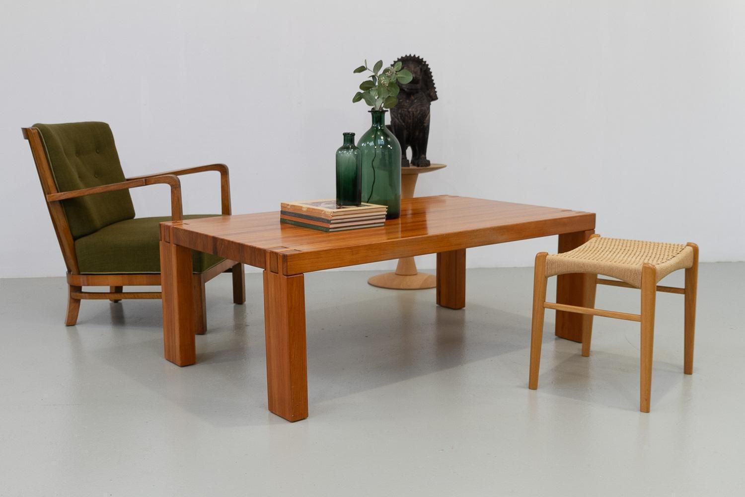 1191.0 Danish Modern Rectangular Brutalist Coffee Table In Oregon Pine, 1970s. photo
