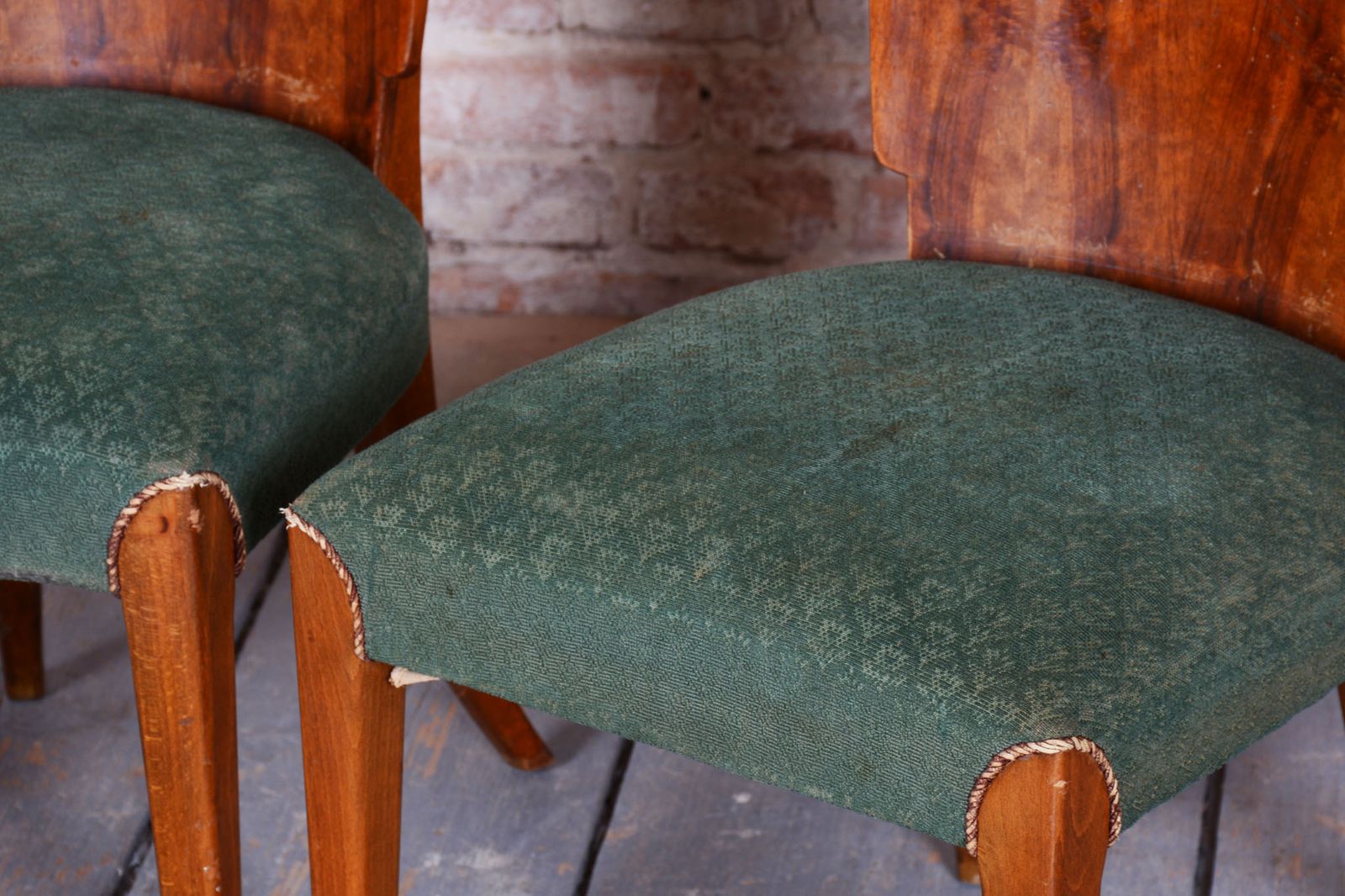 Set Of 4 Original Art Deco Chairs, J. Halabala, Up Zavody, Chrome, Czech, 1940s photo vinterior