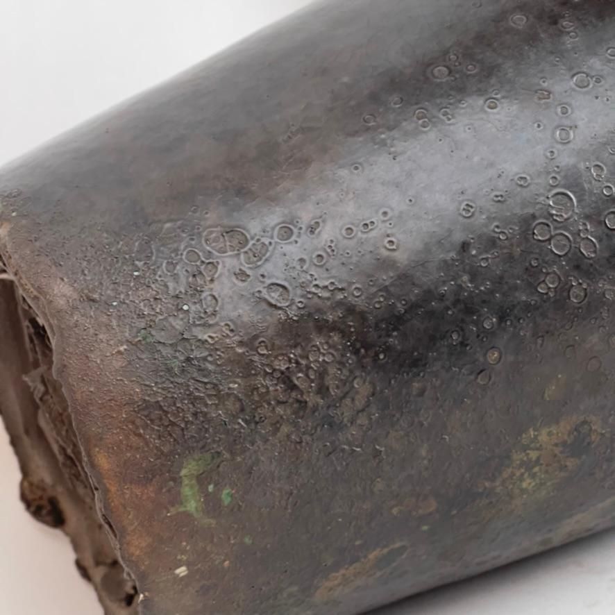 Late 20th Century Pair Of Italian Sculptural Black Stoneware Vases By L. Leandri photo vintage