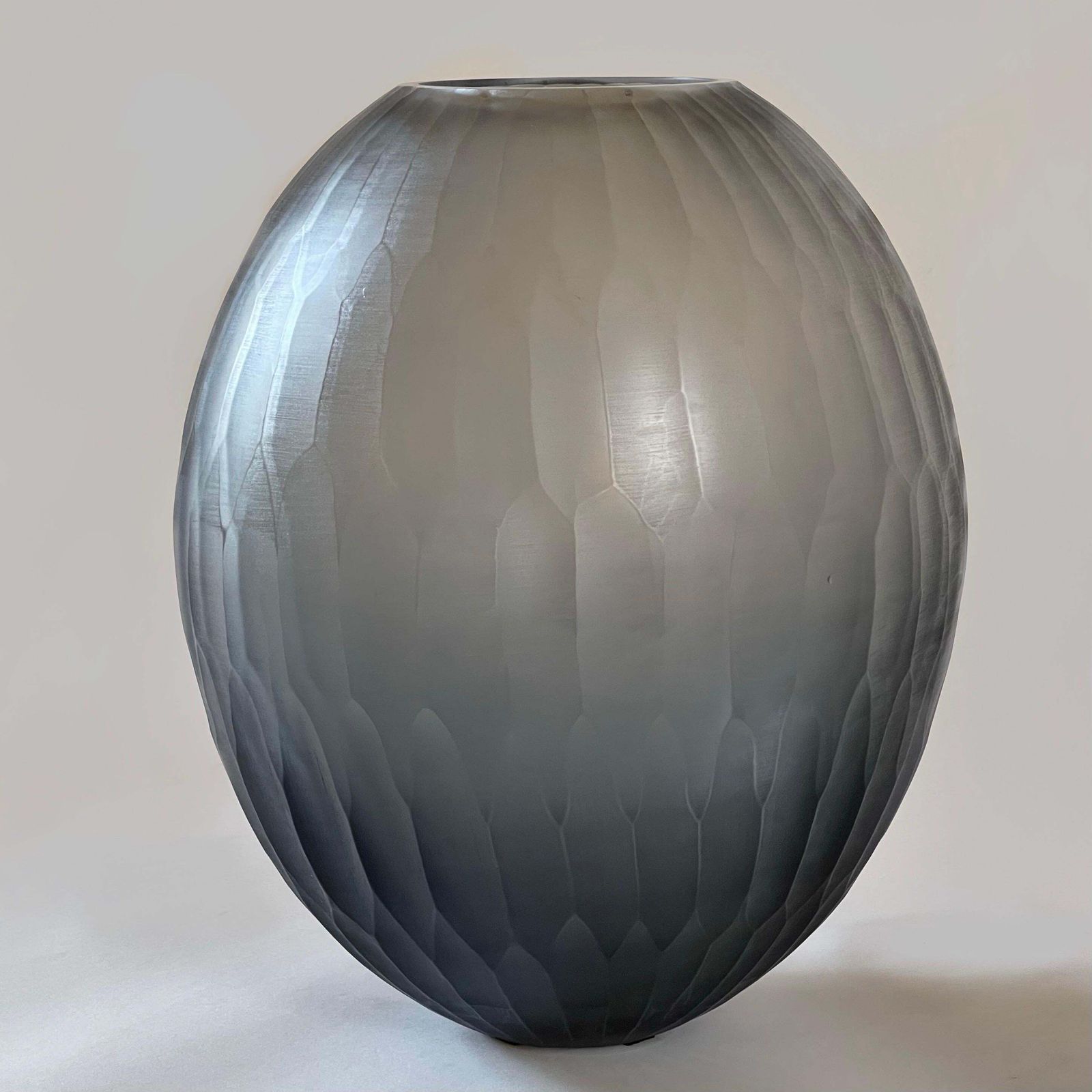 Late 20th Century Pair Of Sculptural Gray Murano Glass Vases photo Home Decor