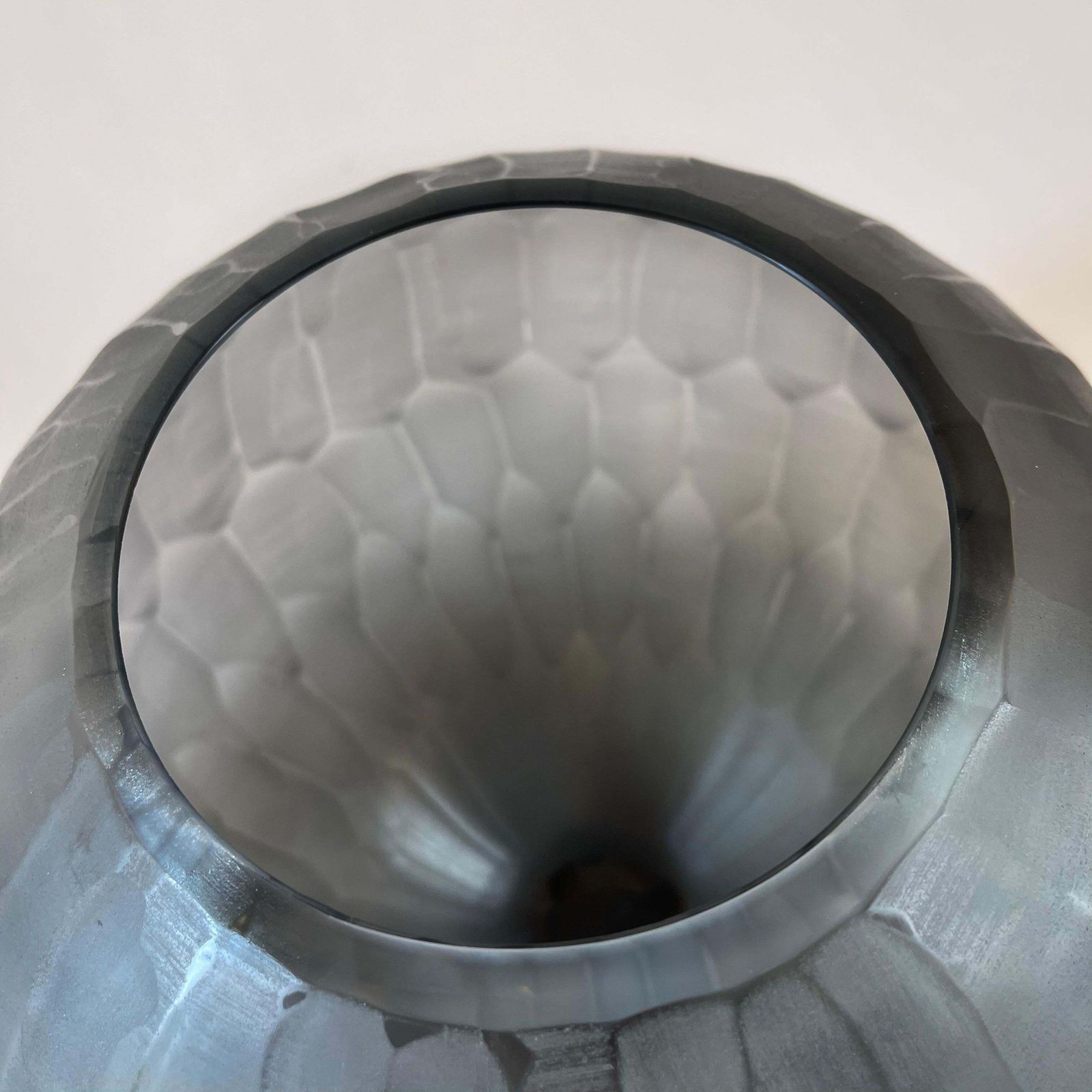 Late 20th Century Pair Of Sculptural Gray Murano Glass Vases photo buy