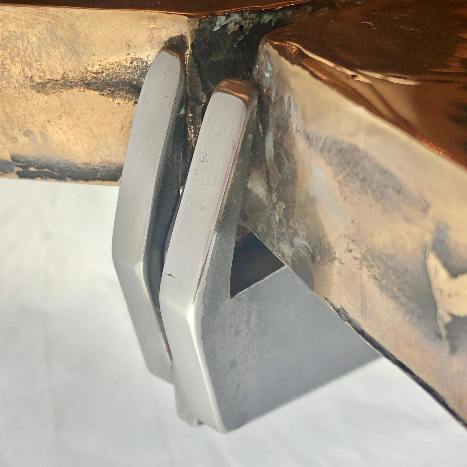 Contemporary Cast Bronze & Black Steel Coffee Table By Atelier Erwan Boulloud photo vinterior