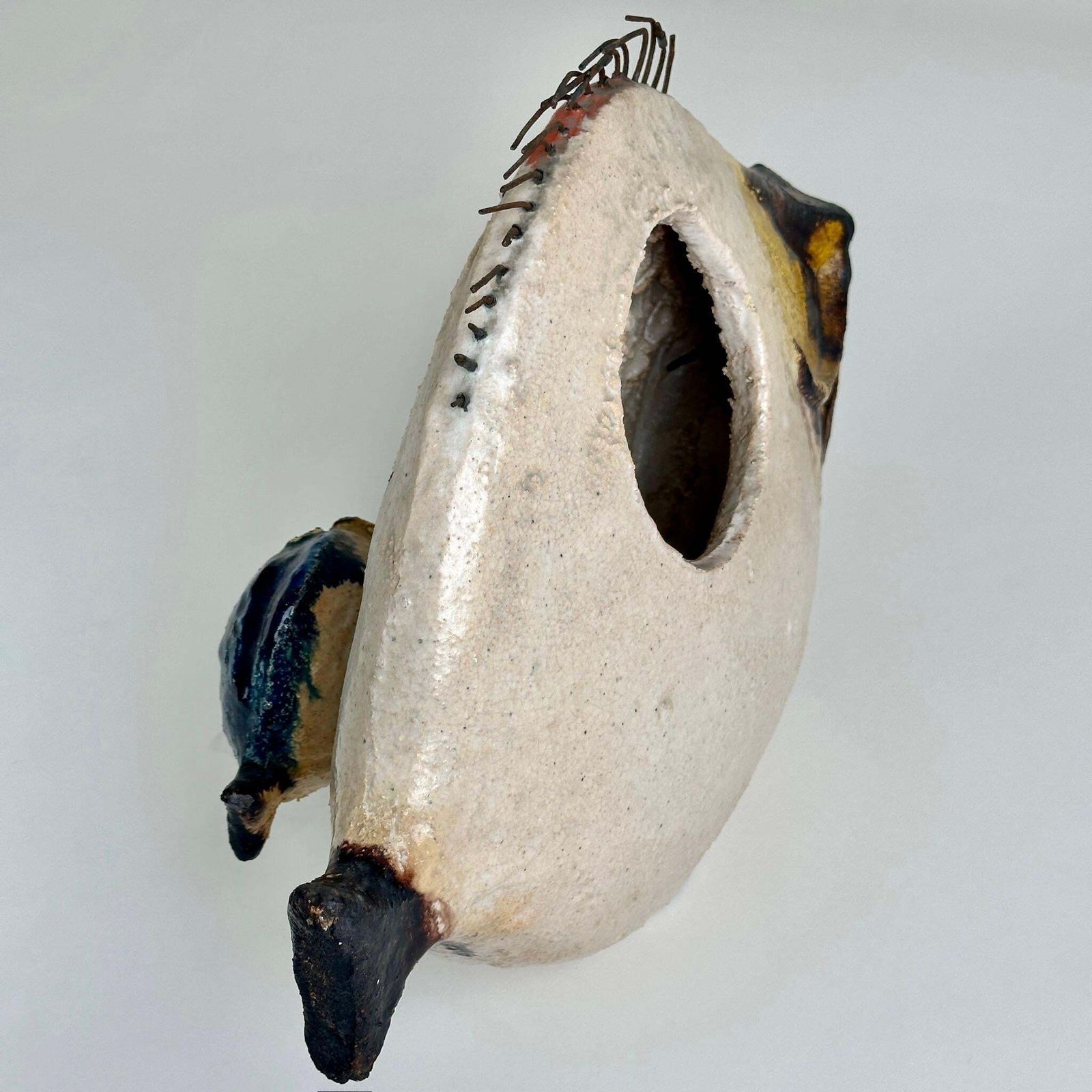 Art Mid Century Modern Italian Glazed Ceramic Fish Sculpture By Ivo De Santis photo