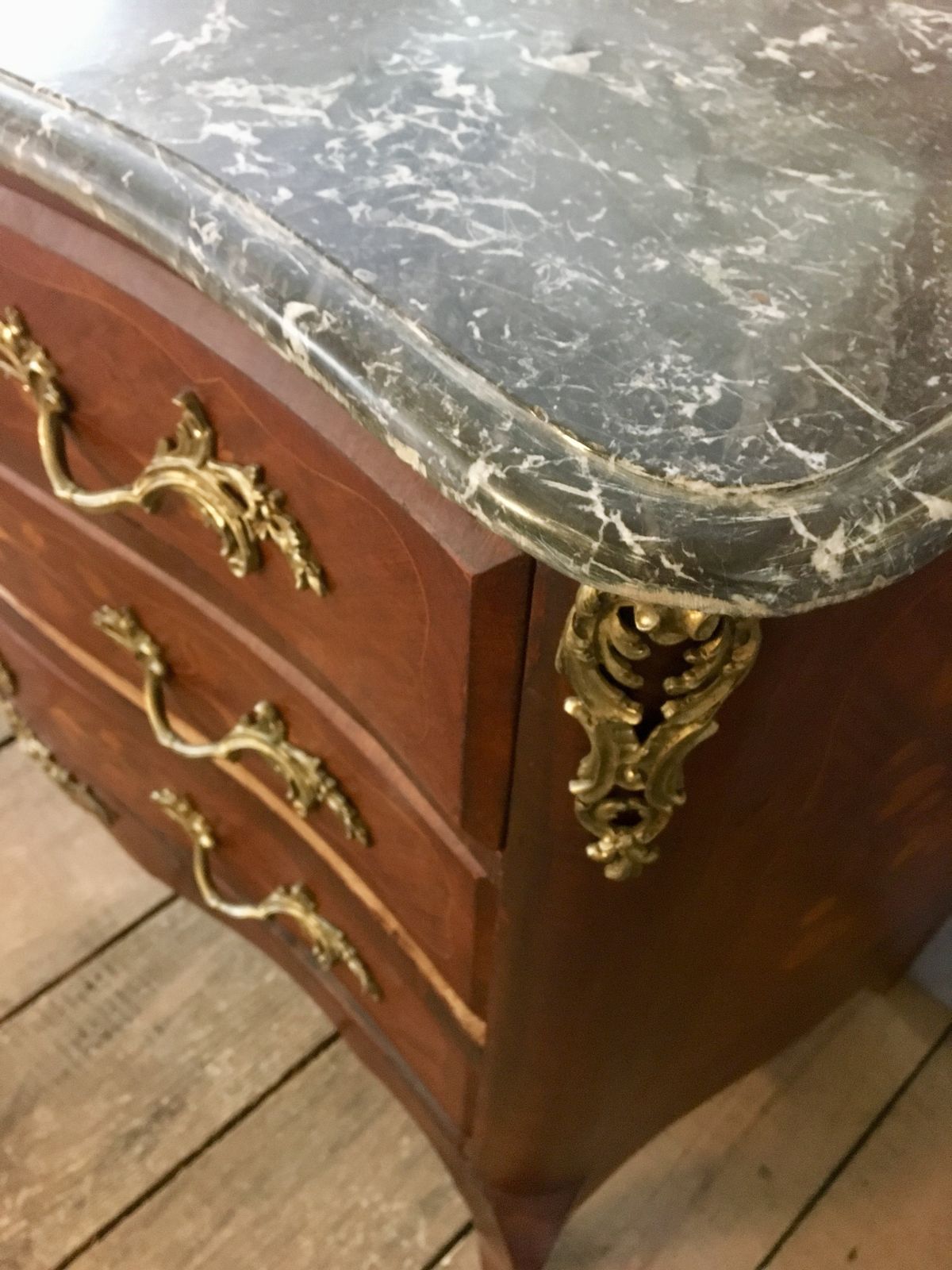 Antique 19th Century French Louis XV Marquetry Napoleon III Commode photo 3920.0