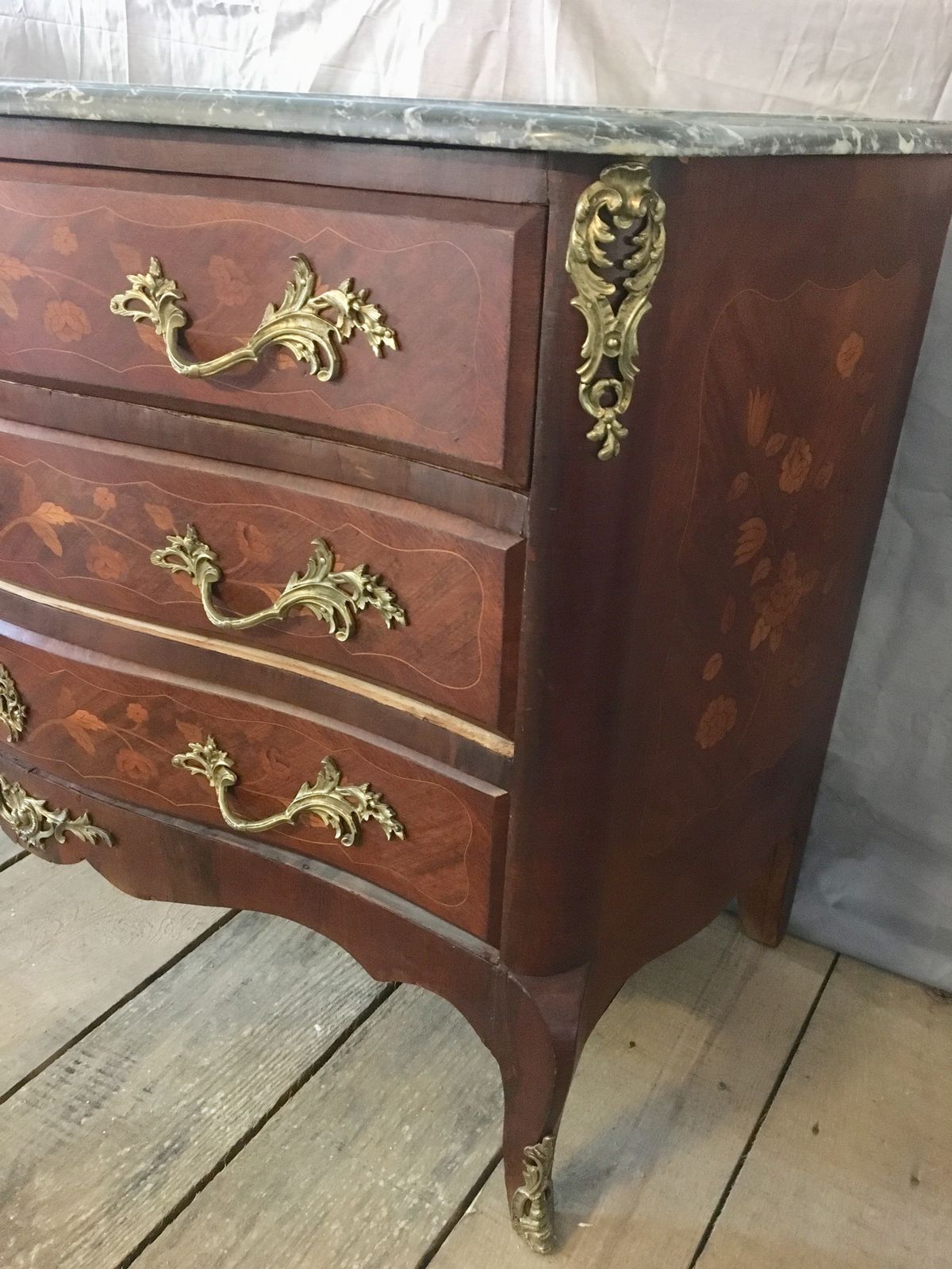 photo for sale Antique 19th Century French Louis XV Marquetry Napoleon III Commode