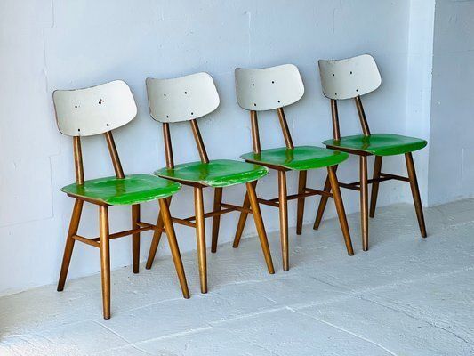 Meubels Eetkamerstoelen Van Ton, Ca. Jaren 1960, Set Van 4 photo