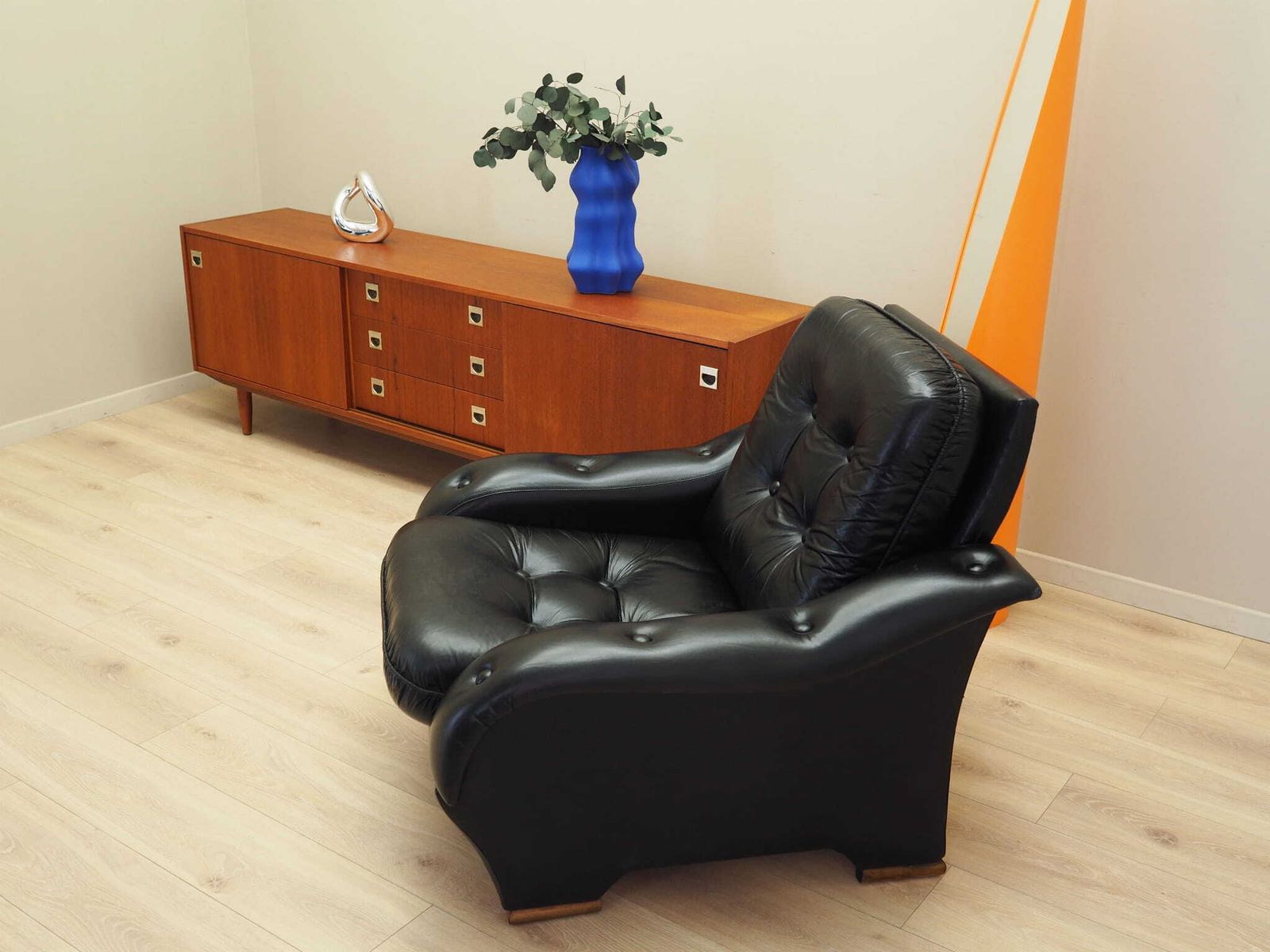 Black Armchair Italian Design 1980s  Manufacture: Italy photo Furniture