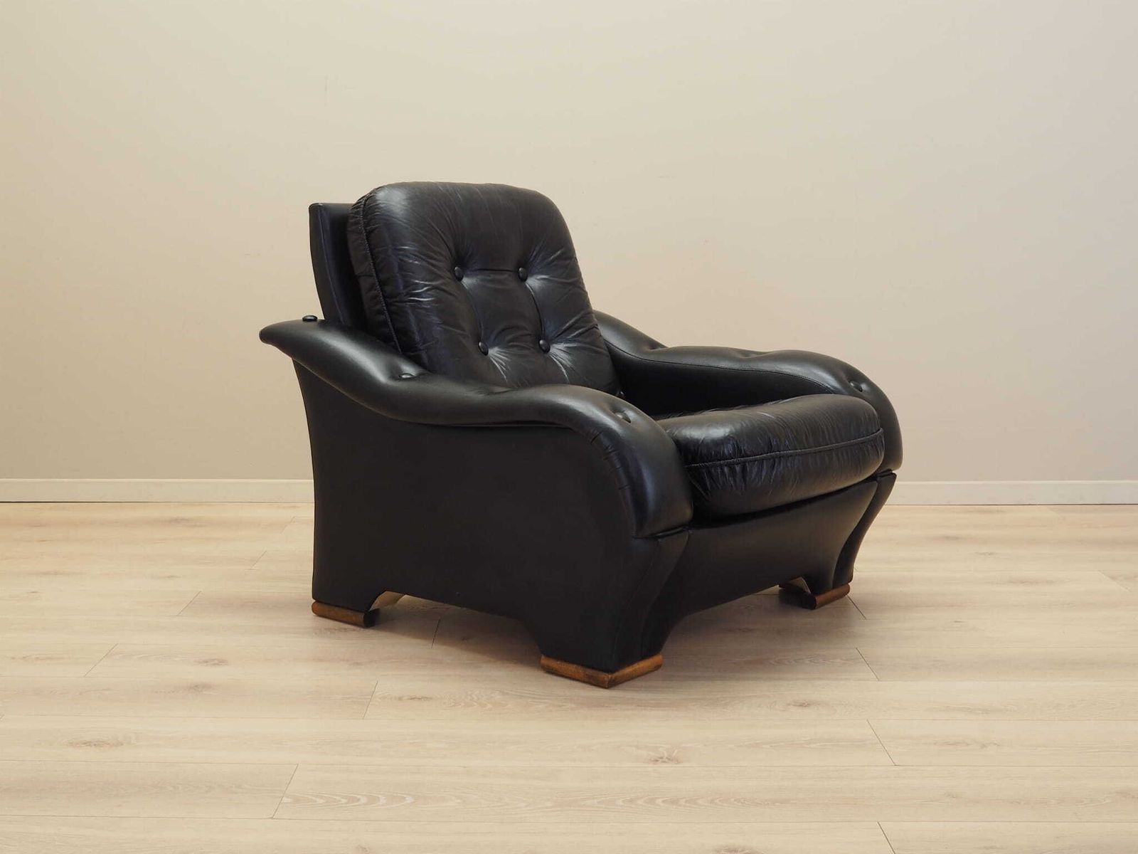 Furniture Black Armchair Italian Design 1980s  Manufacture: Italy photo