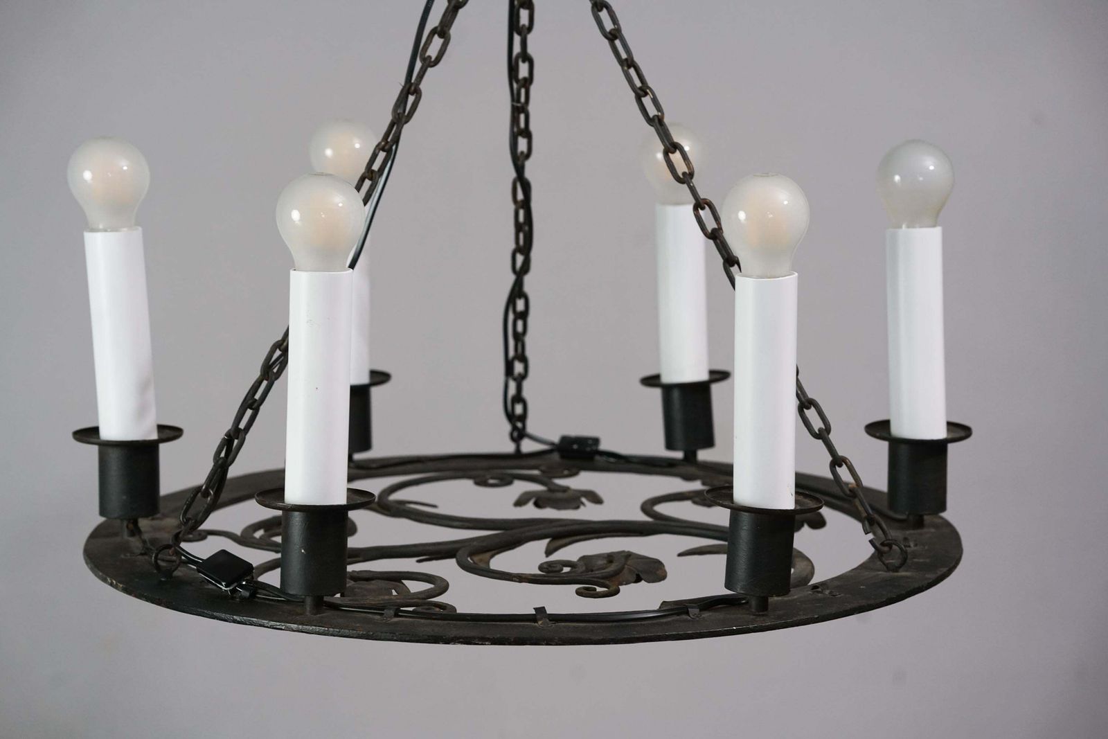 Rare Paavo Tynell Model 1927 Iron Chandelier For Taito Oy, 1930s photo 15737.0