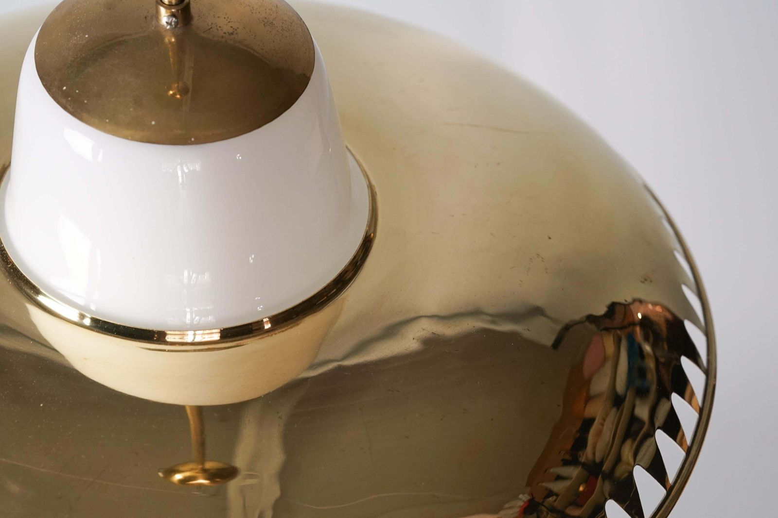 Pair Of Brass Pendants By Lisa Johansson Pape & Gunilla Jung, Orno Oy, 1950s photo vinterior
