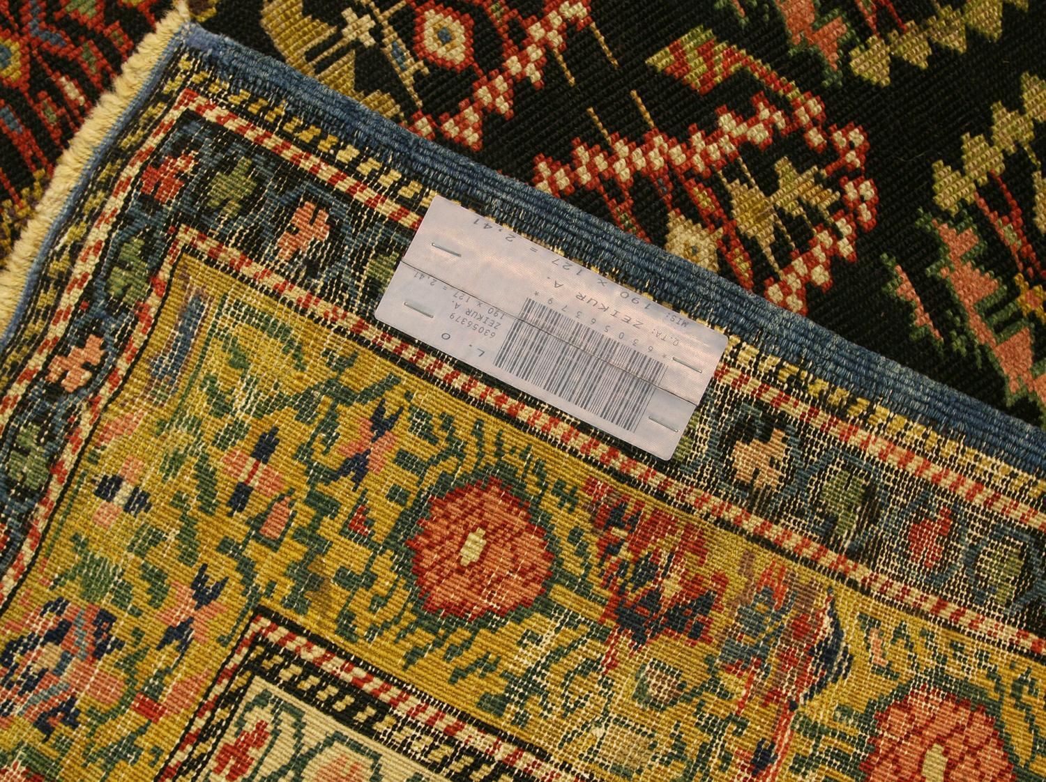 Antique Caucasian Olive Green Border Wool Seychour 'Zeikhur' Rug, 1880 1900 photo 2539.0