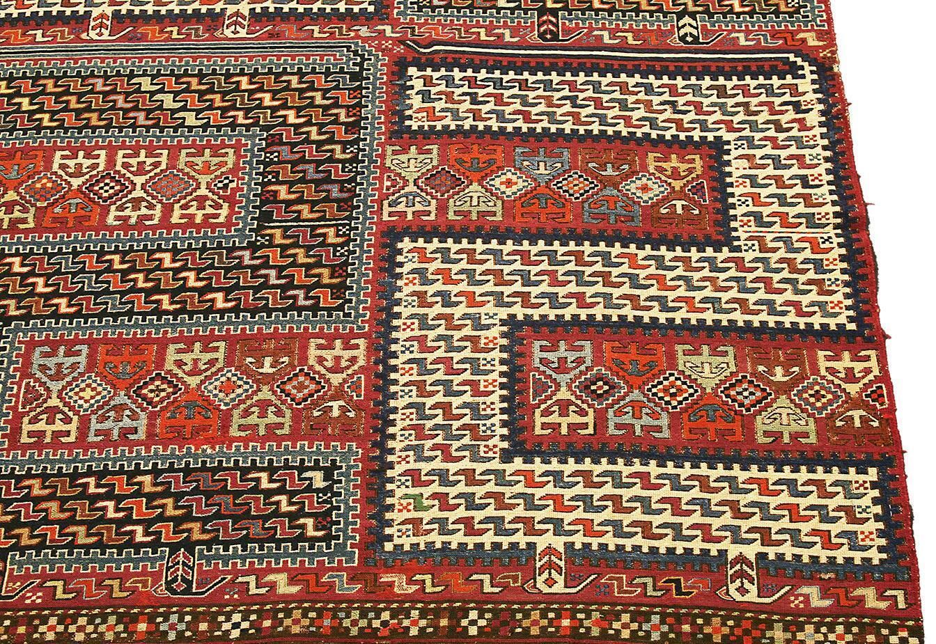 Kilim Rug Caucasian Sileh Dragon Design photo for sale