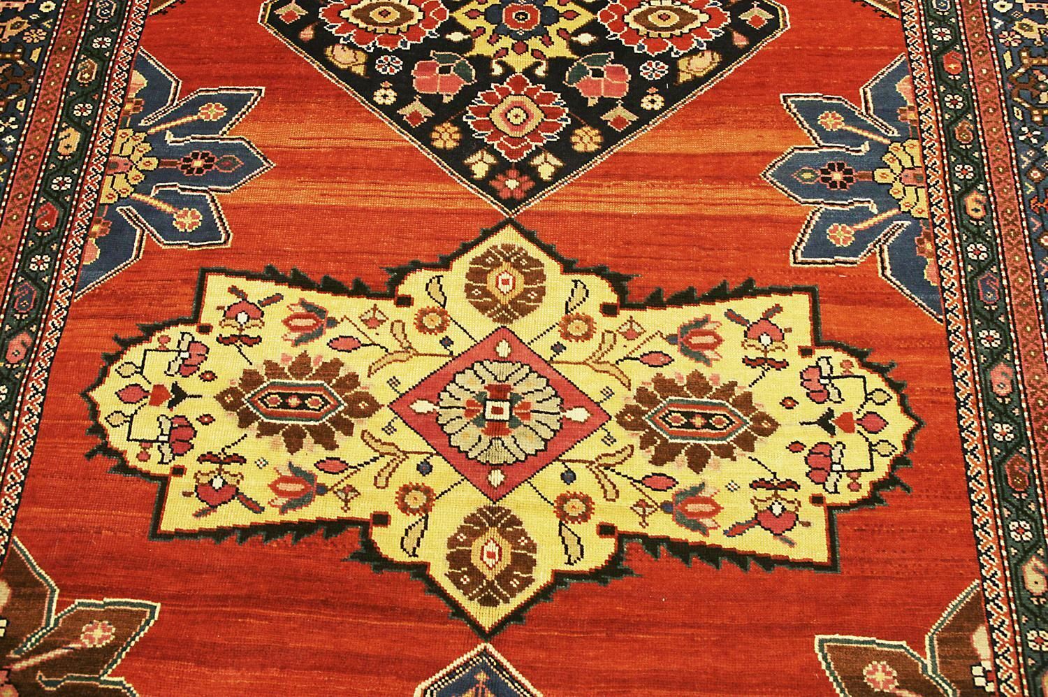 Antique Caucasian Karabakh 'Qarabag' Part Silk Gallery Size Carpet, 19th Century photo Textiles