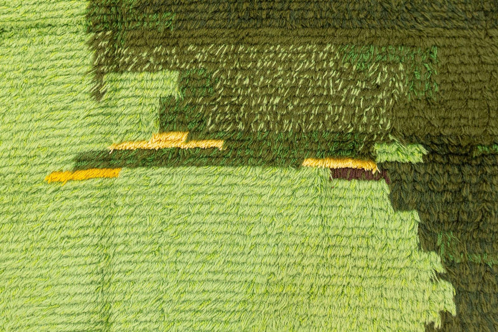 Rya Rug Swedish Green Color photo vinterior