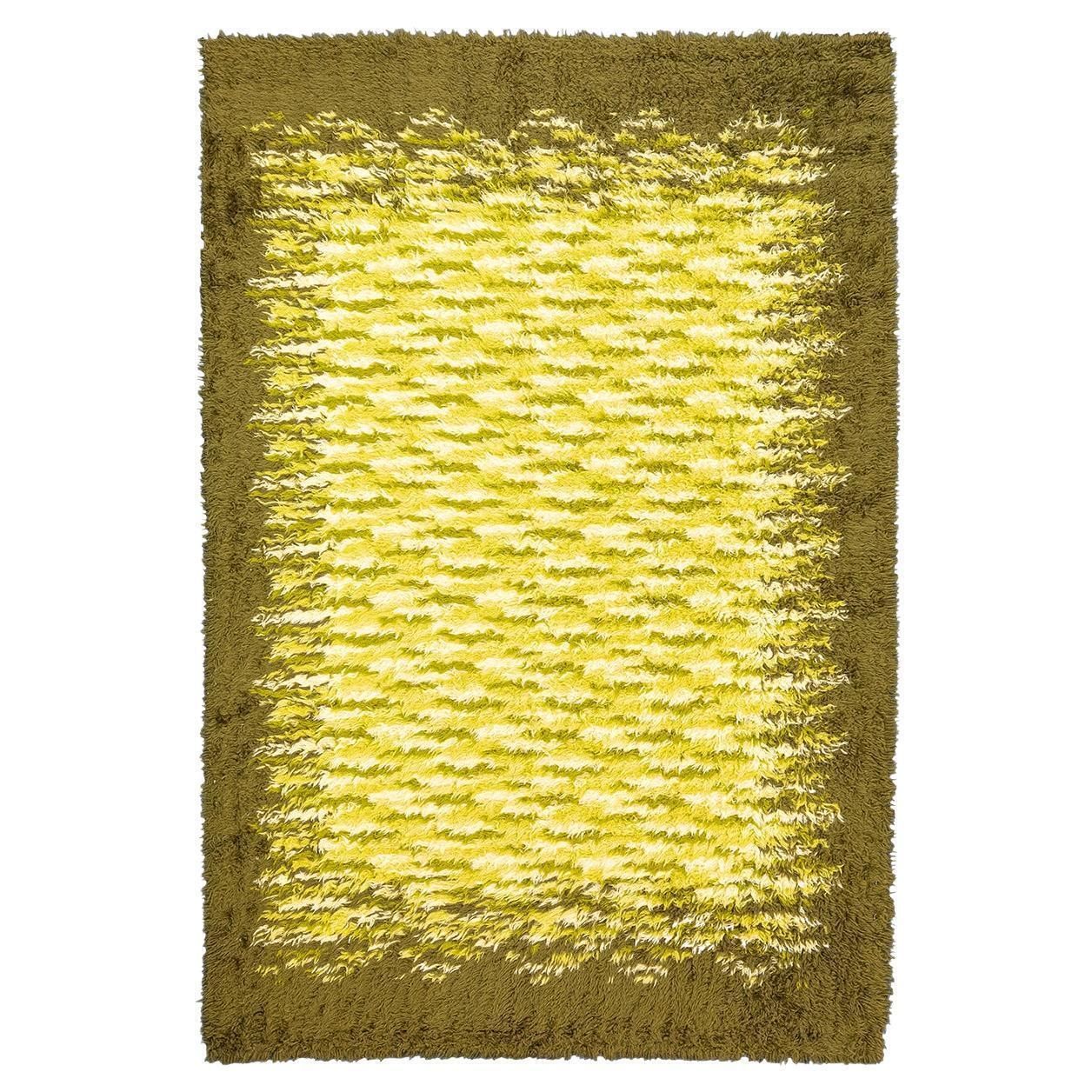 Rya Rug Shaggy Scandinavian Design Olive Green