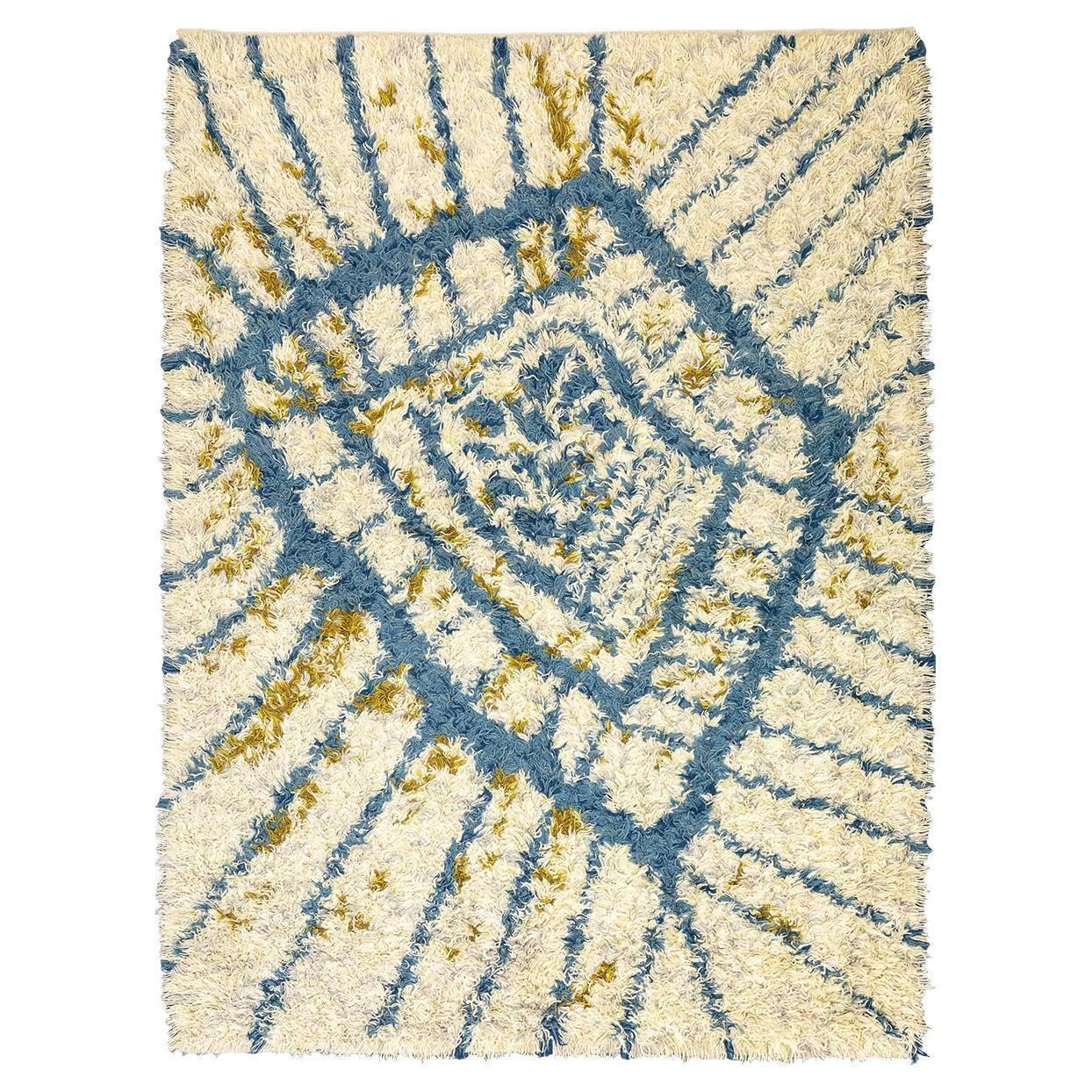 Rya Rug Shaggy Abstract Design