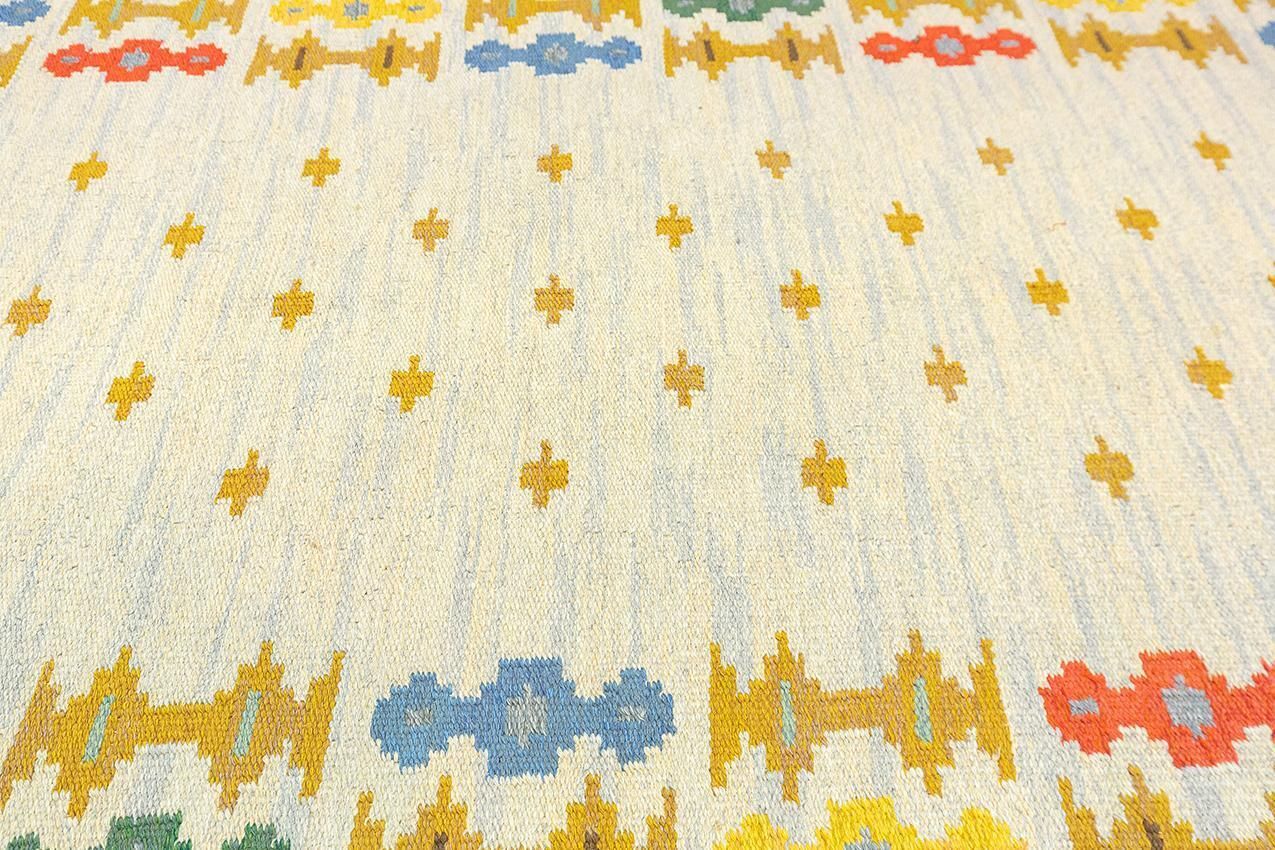 Swedish Rug Flatweave Rollakan Cross Motif, 1950 1970 photo furniture